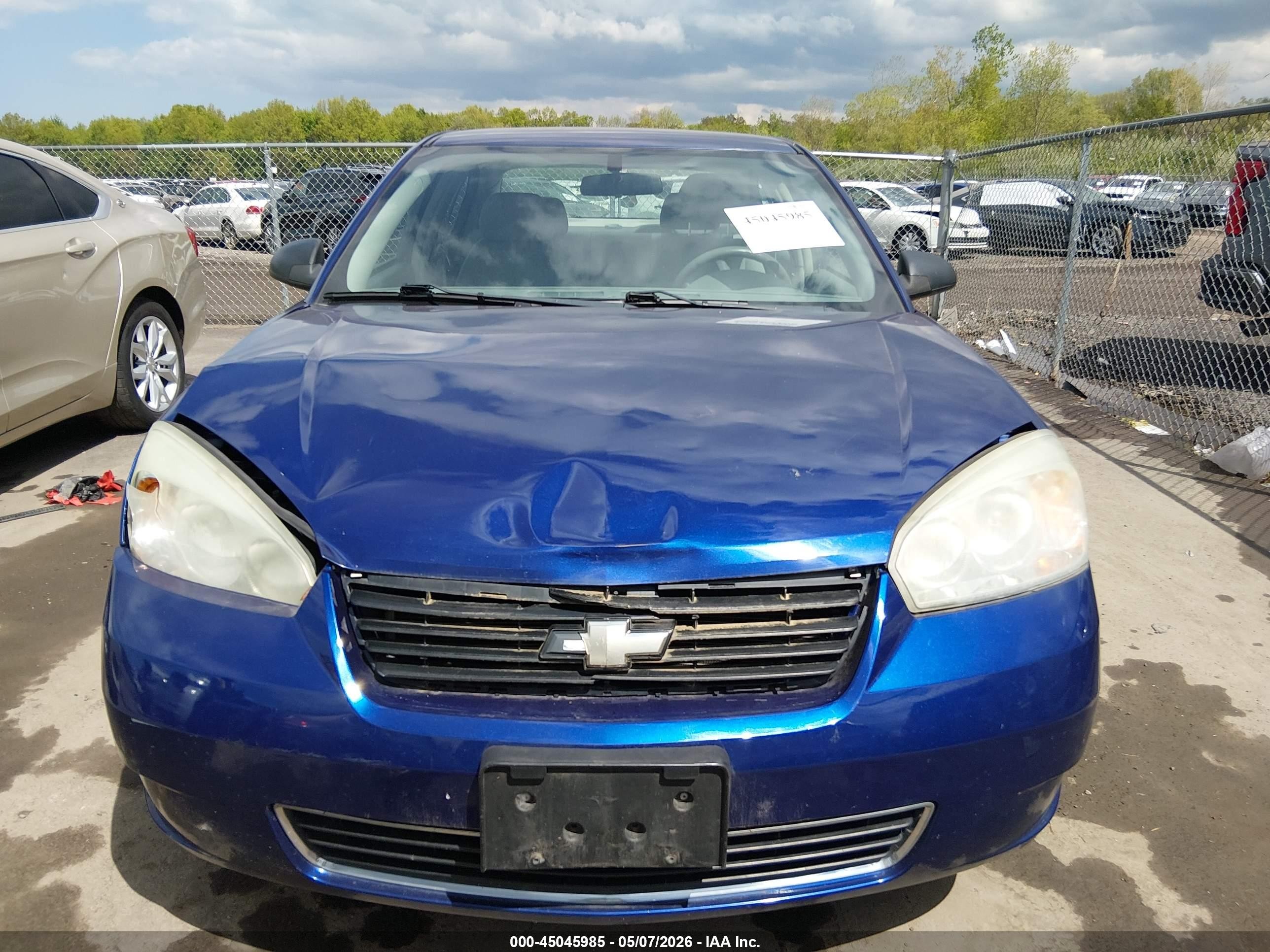 2007 Chevrolet Malibu Ls Blue vin: 1G1ZS58F67F124605