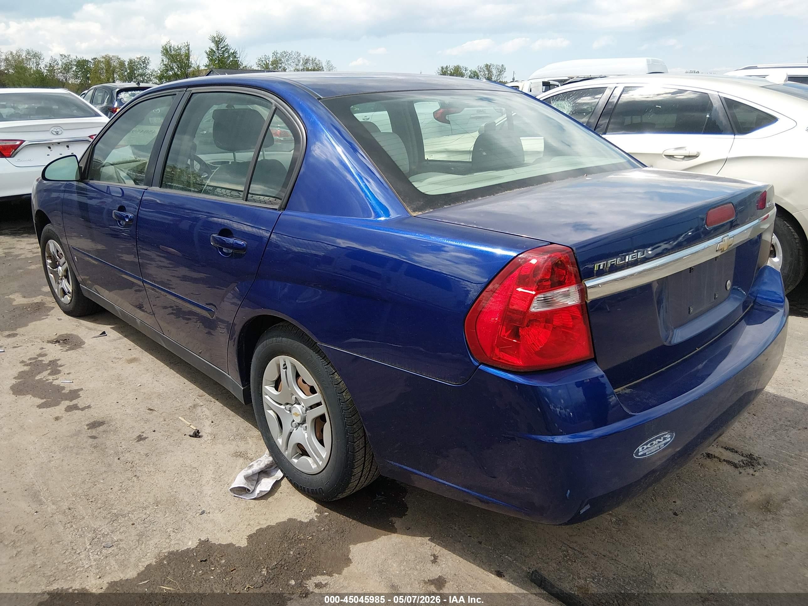 2007 Chevrolet Malibu Ls Blue vin: 1G1ZS58F67F124605