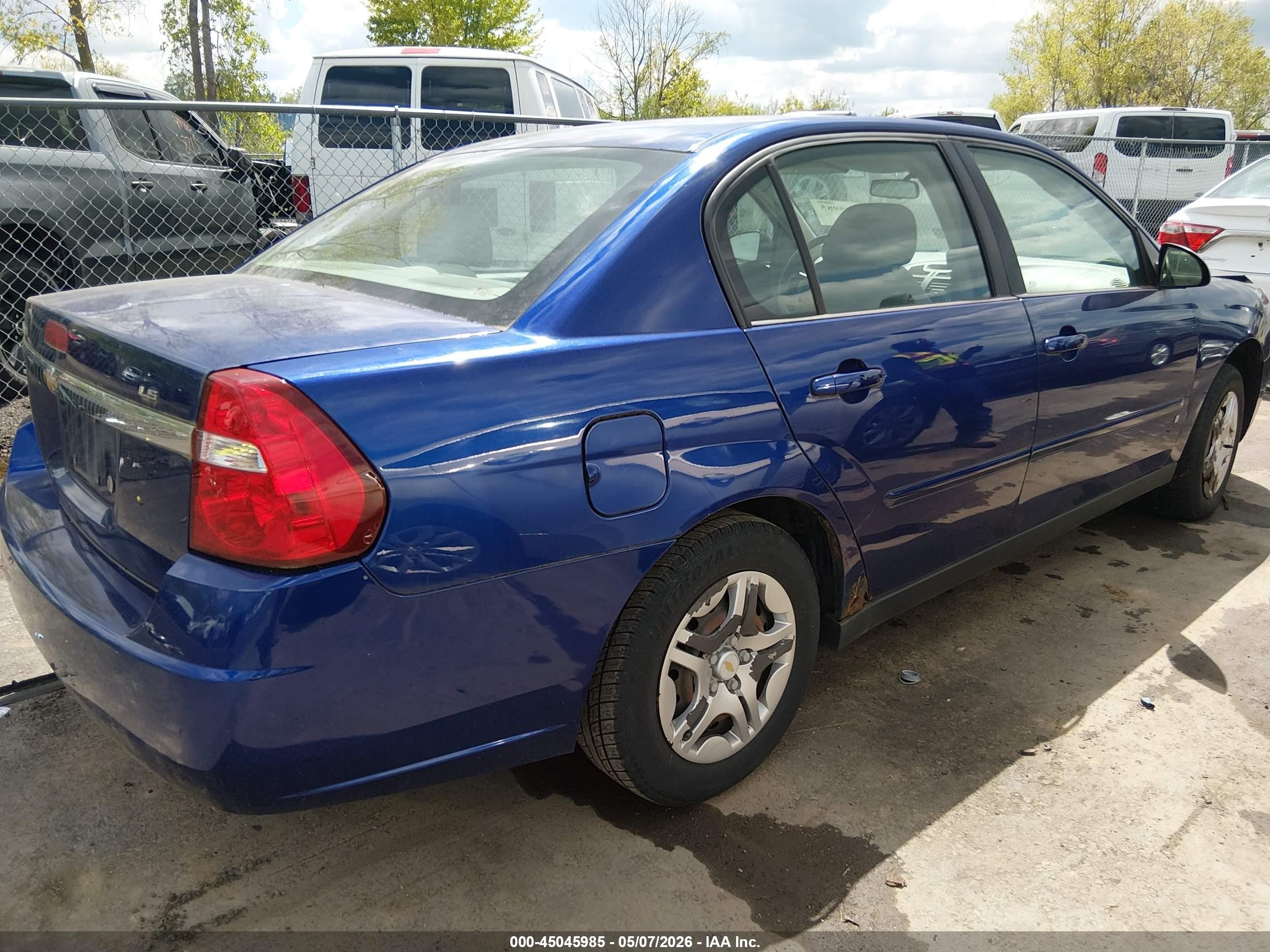 2007 Chevrolet Malibu Ls Blue vin: 1G1ZS58F67F124605