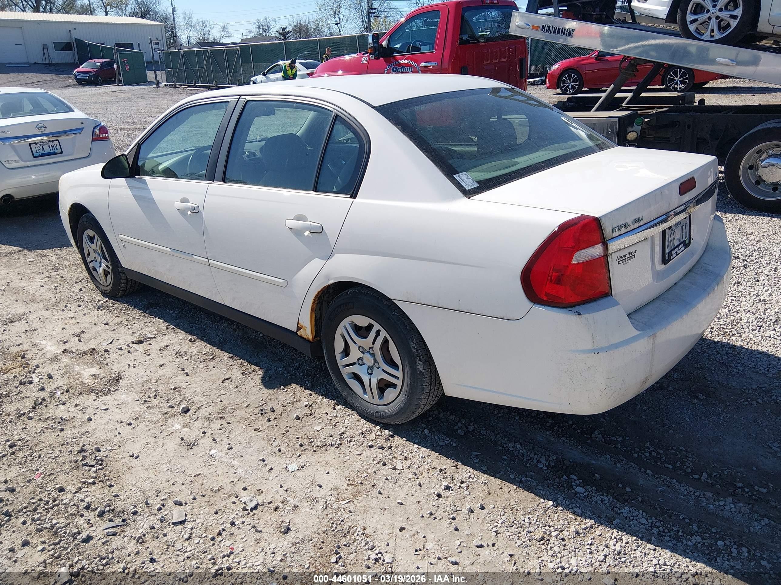 2007 Chevrolet Malibu Ls White vin: 1G1ZS58F67F280725
