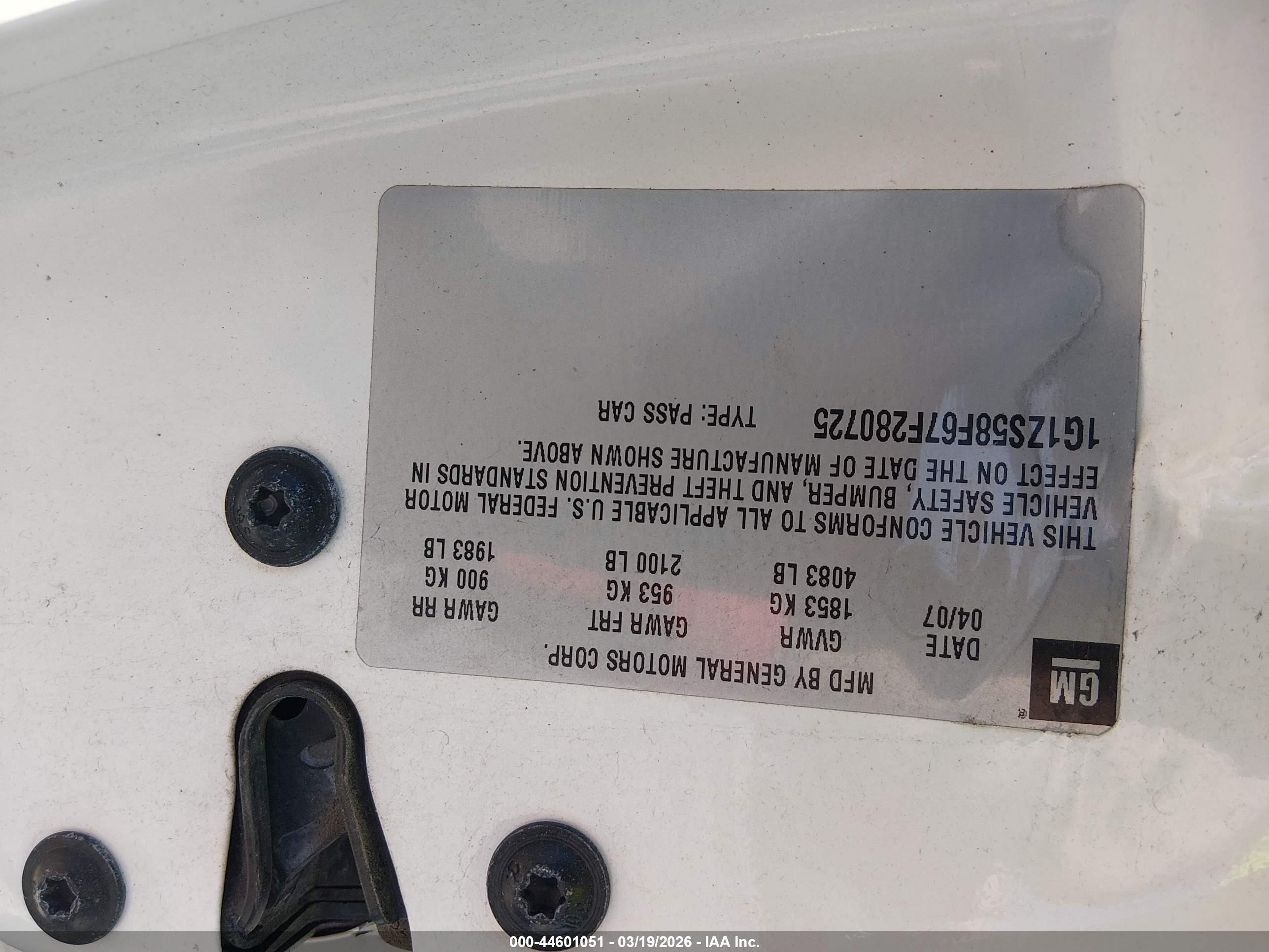 2007 Chevrolet Malibu Ls White vin: 1G1ZS58F67F280725