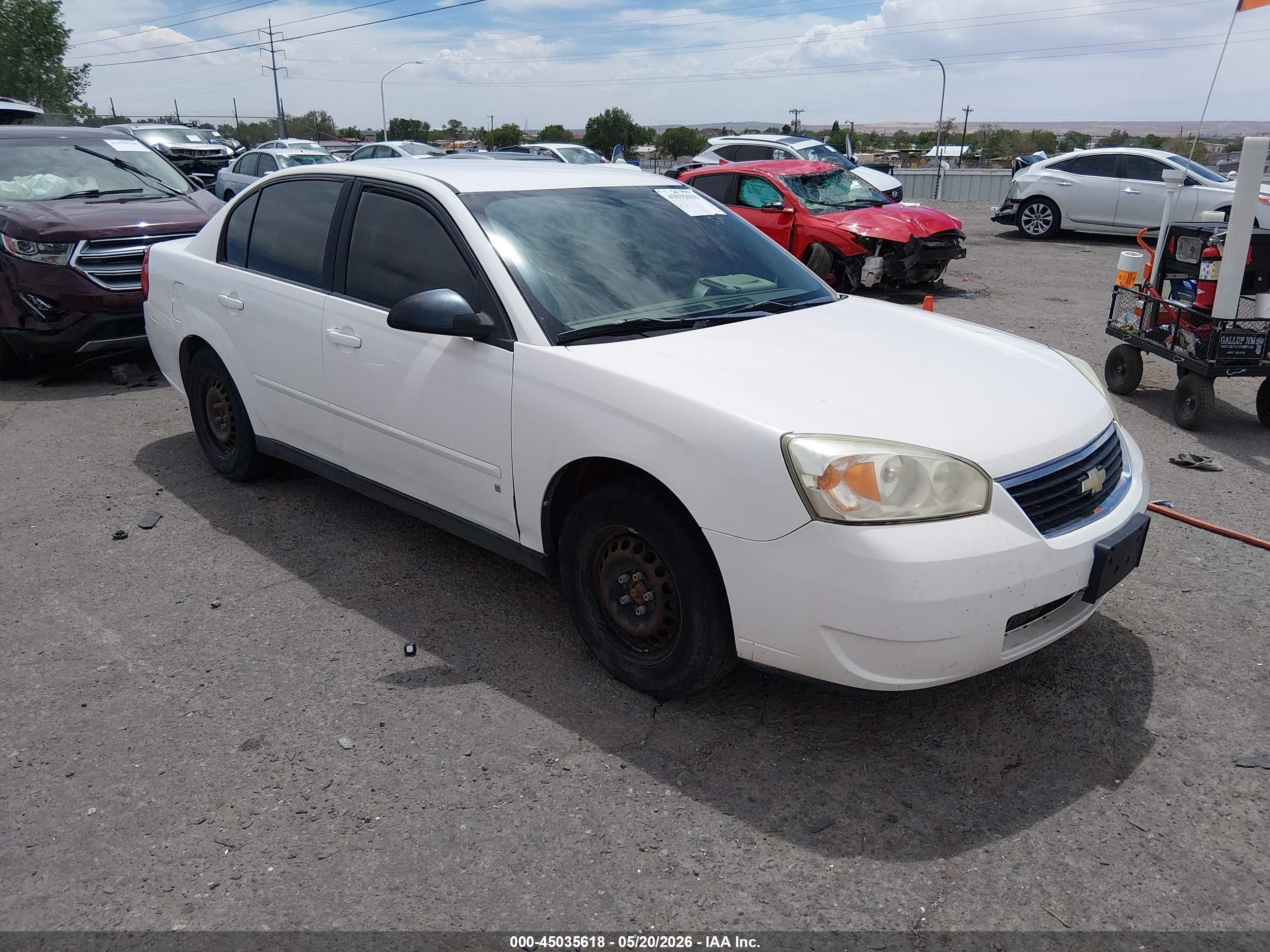 2007 Chevrolet Malibu Ls White vin: 1G1ZS58F67F281311