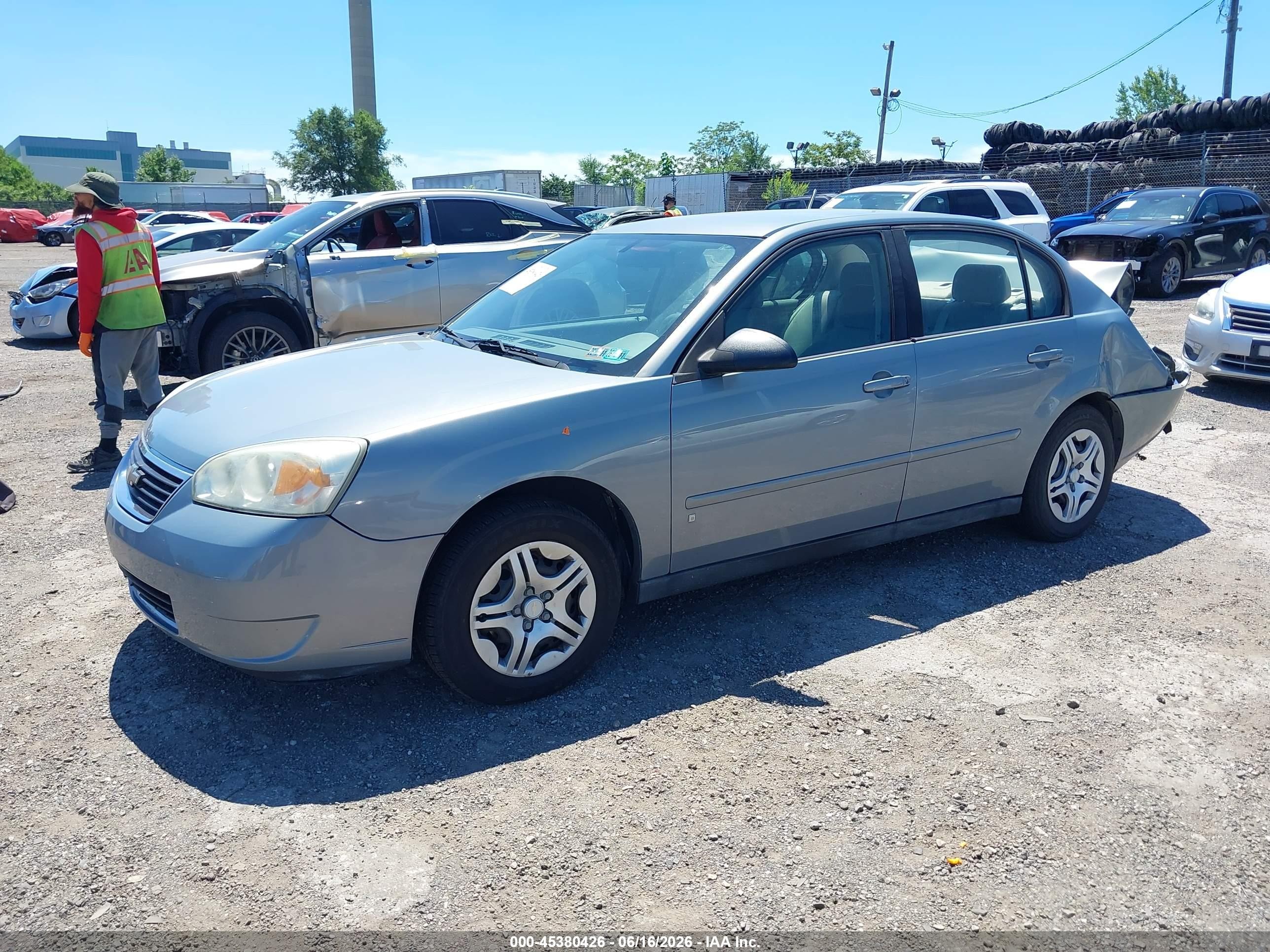 2007 Chevrolet Malibu Ls W/1ls Light Blue vin: 1G1ZS58F97F159400