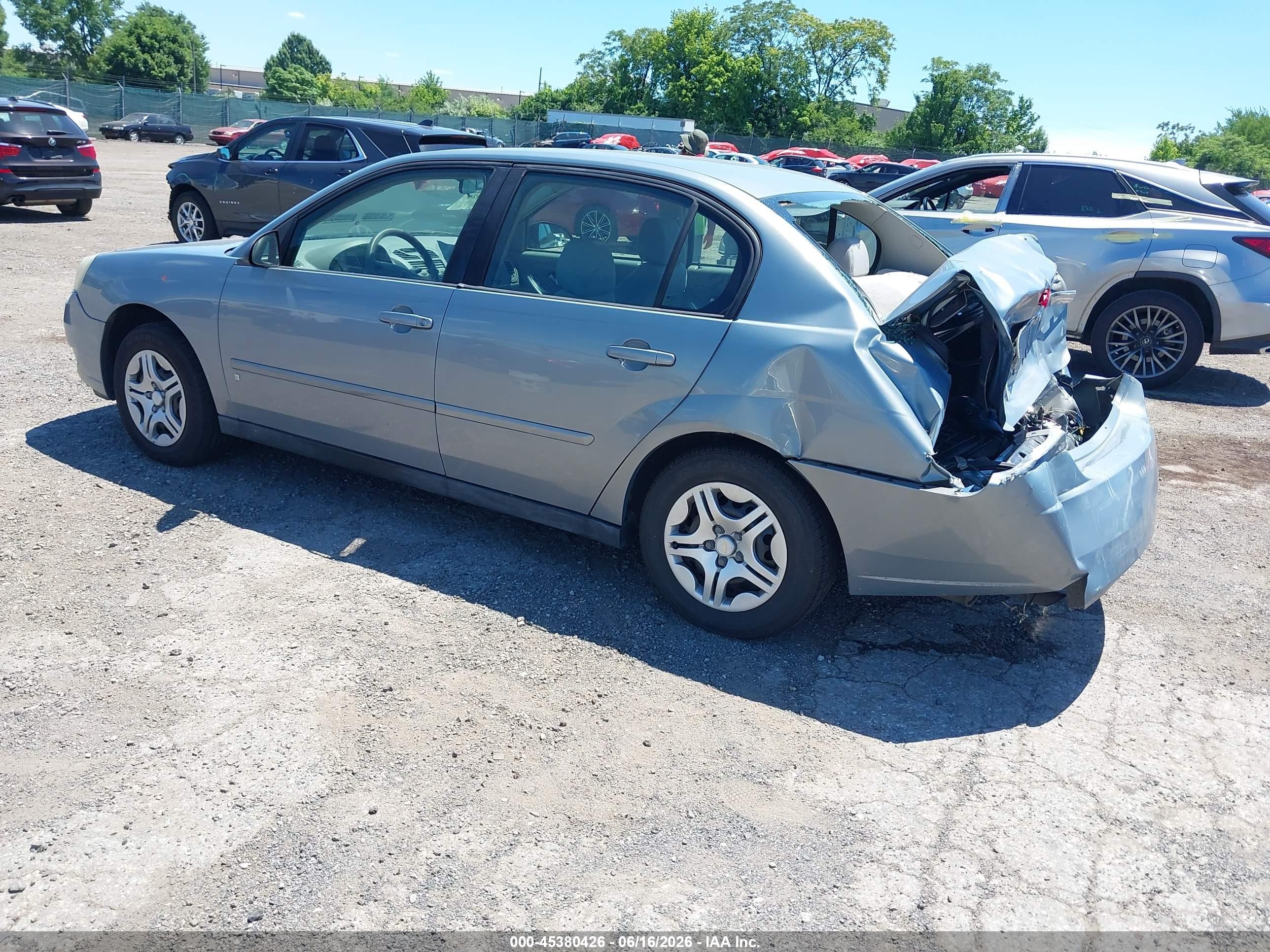 2007 Chevrolet Malibu Ls W/1ls Light Blue vin: 1G1ZS58F97F159400