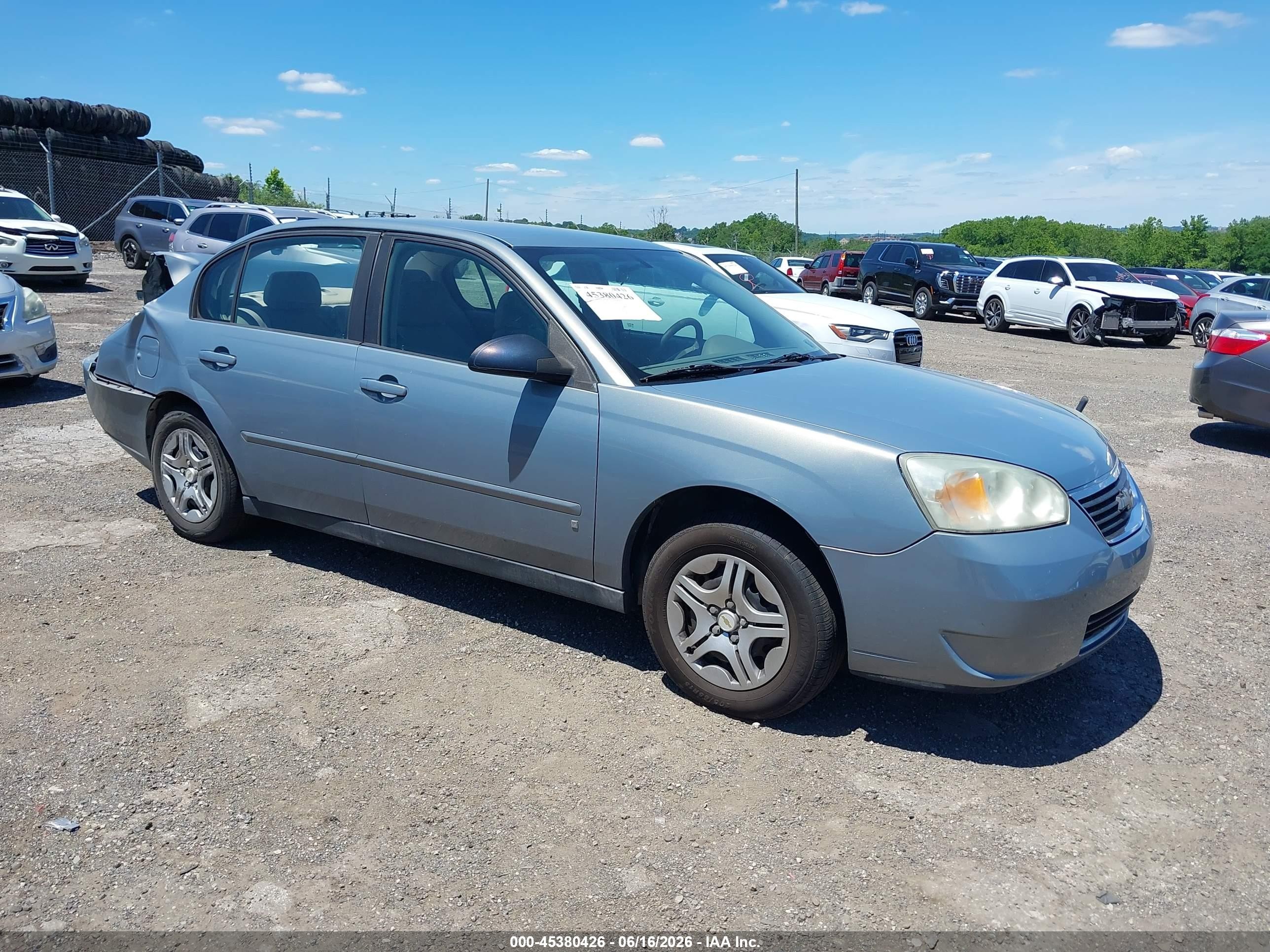 2007 Chevrolet Malibu Ls W/1ls Light Blue vin: 1G1ZS58F97F159400