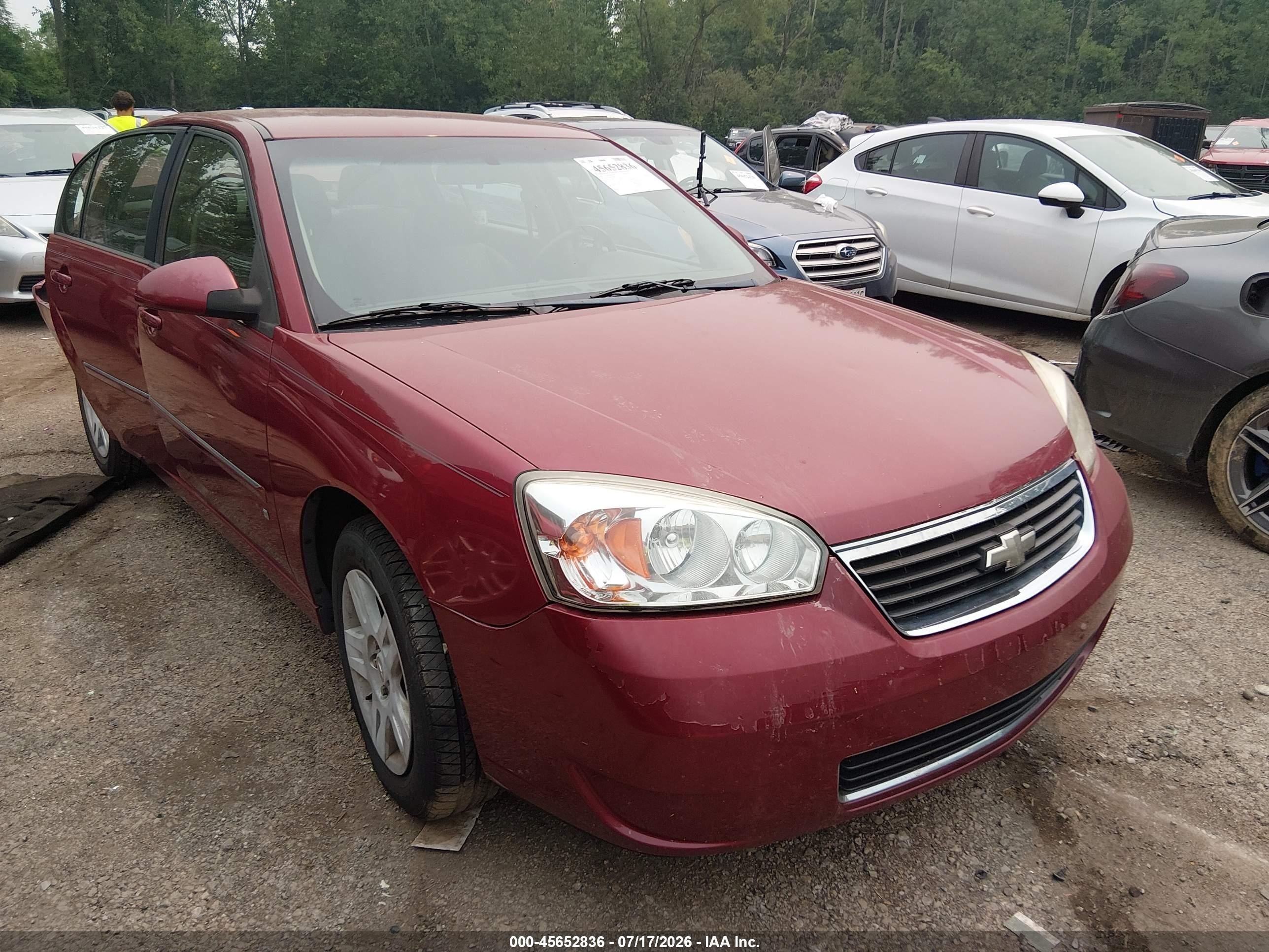 2006 Chevrolet Malibu Lt Red vin: 1G1ZT51856F189937