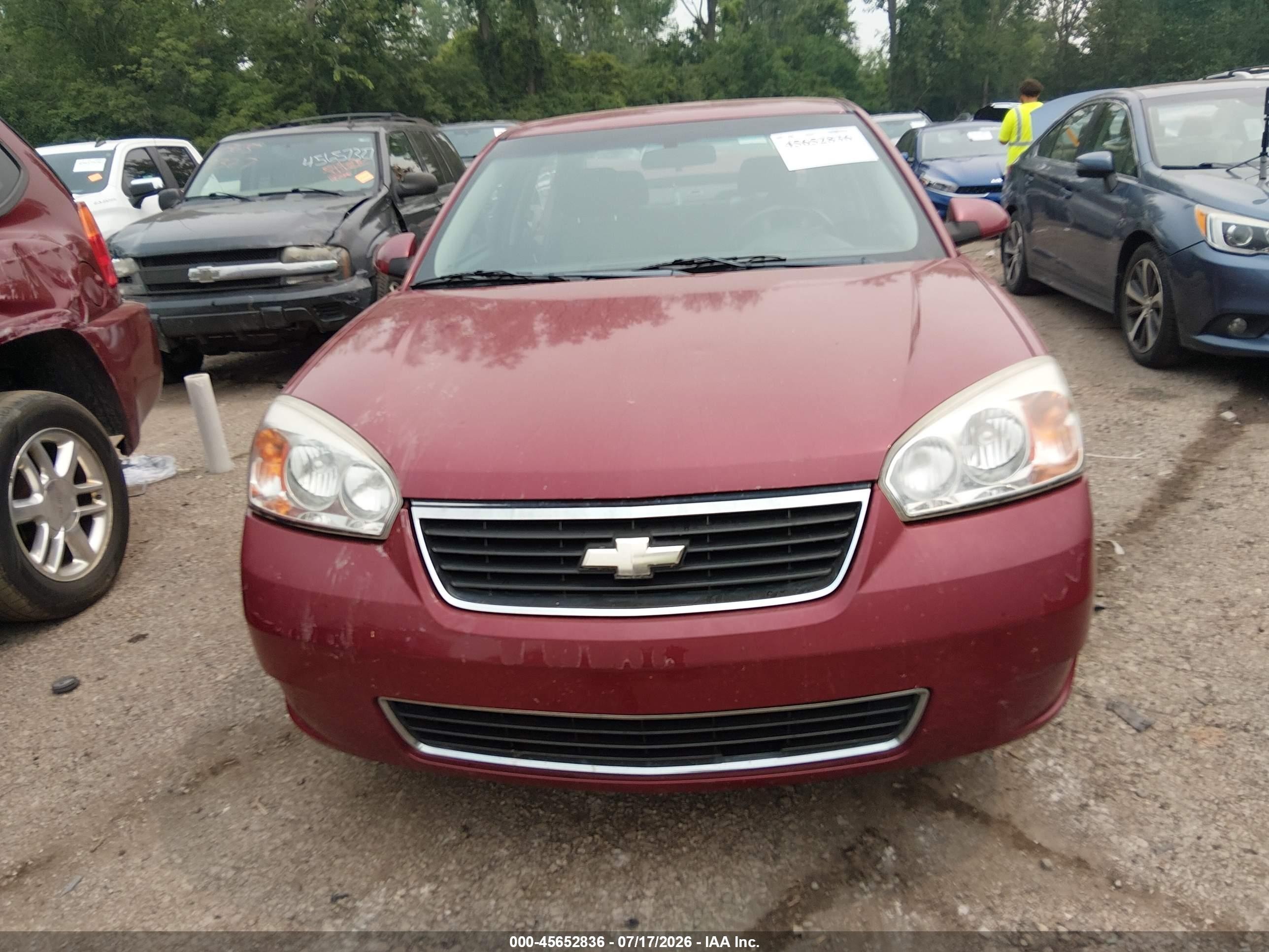 2006 Chevrolet Malibu Lt Red vin: 1G1ZT51856F189937