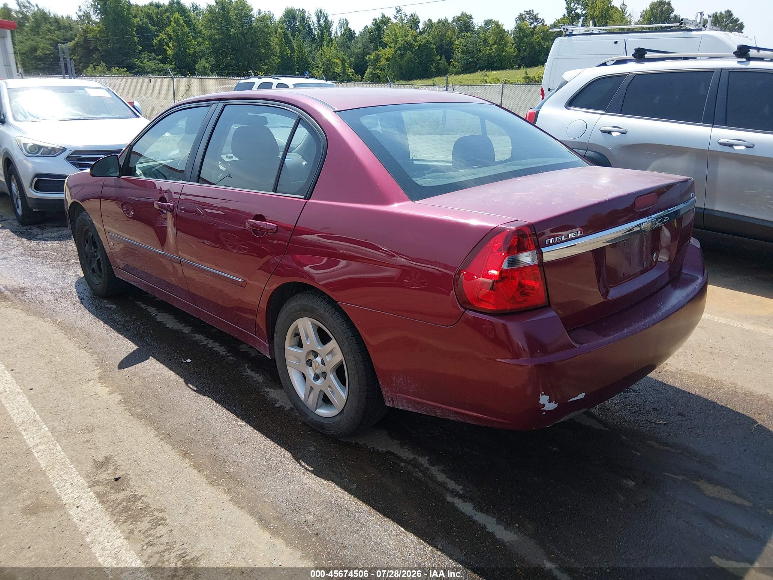 2006 Chevrolet Malibu Lt Red vin: 1G1ZT51F56F294833