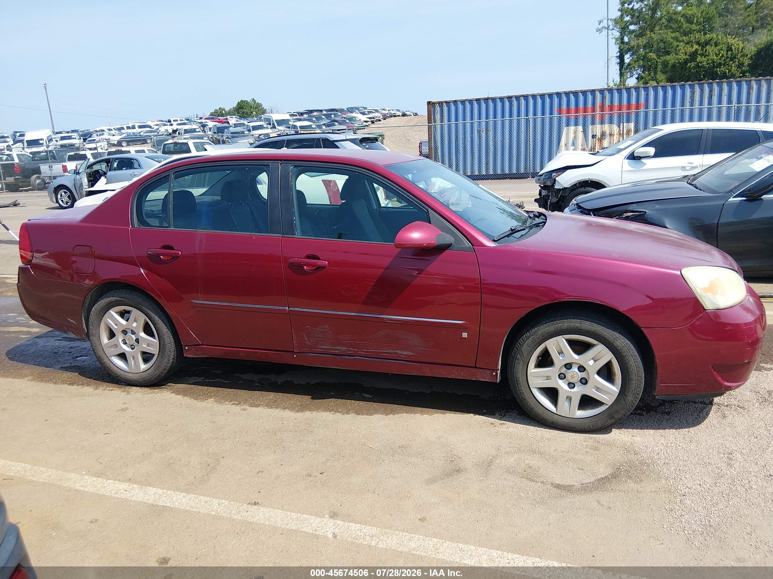 2006 Chevrolet Malibu Lt Red vin: 1G1ZT51F56F294833
