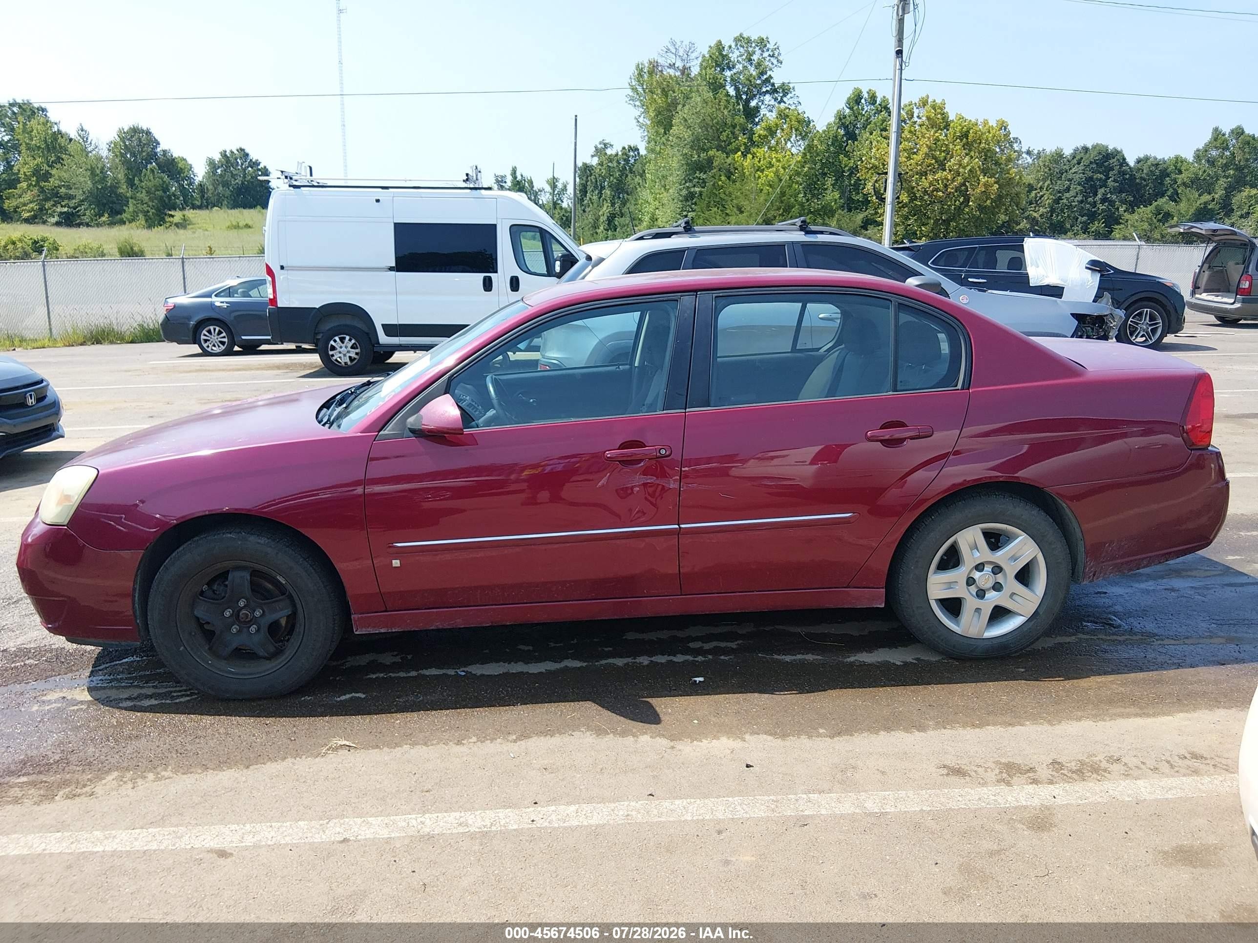2006 Chevrolet Malibu Lt Red vin: 1G1ZT51F56F294833