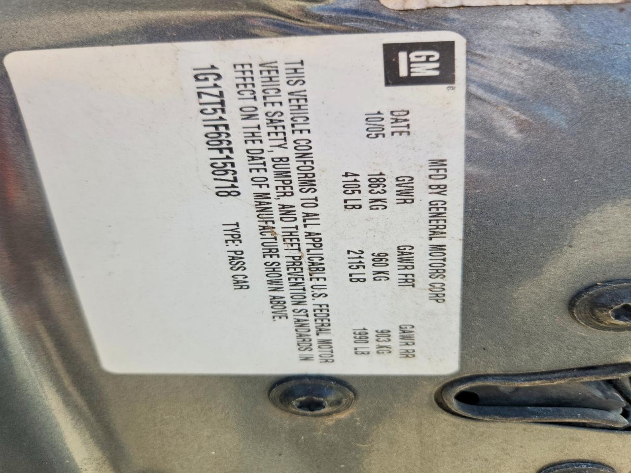 2006 Chevrolet Malibu Lt Gray vin: 1G1ZT51F66F156718