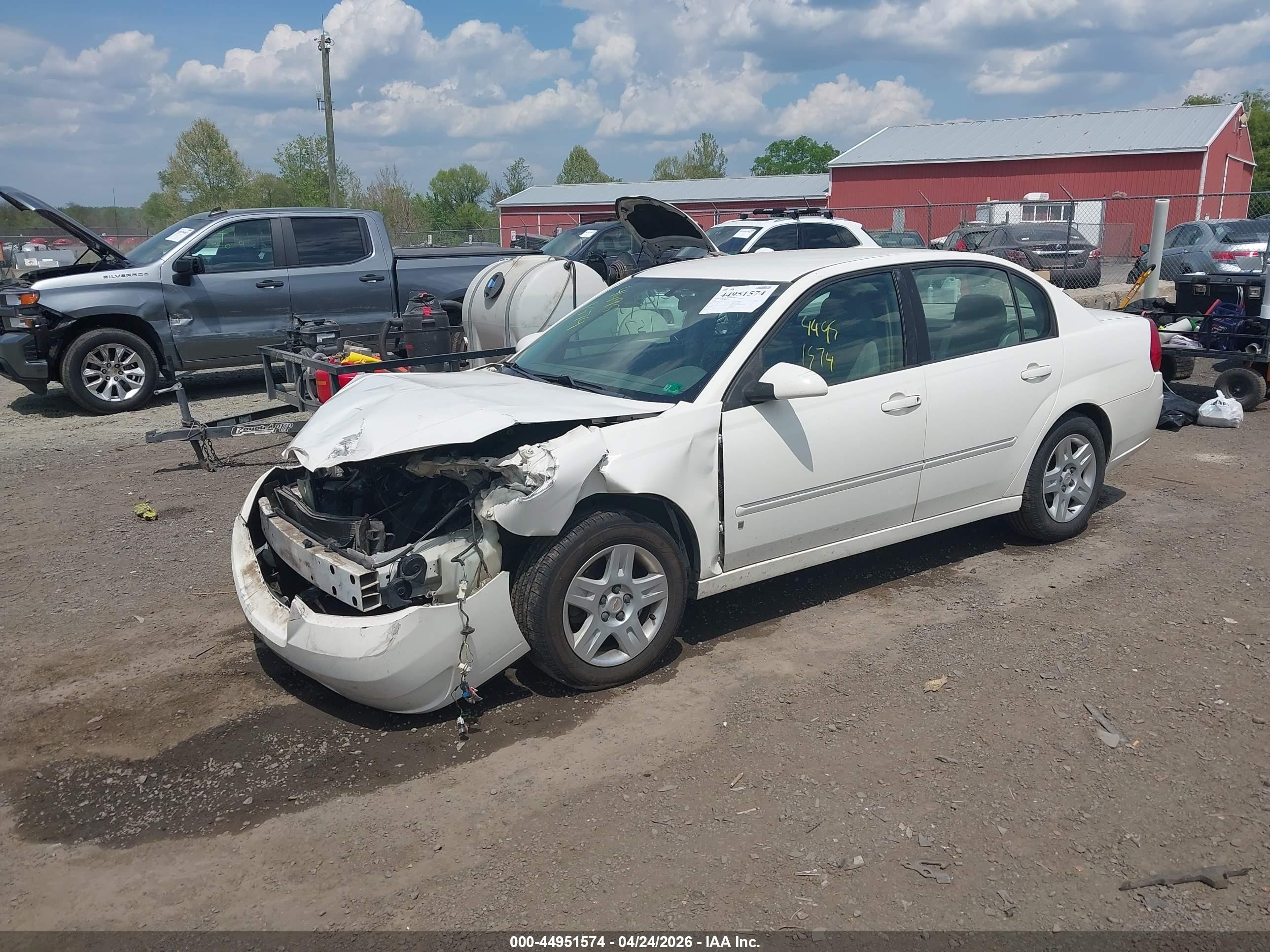 2006 Chevrolet Malibu Lt White vin: 1G1ZT53F56F245614