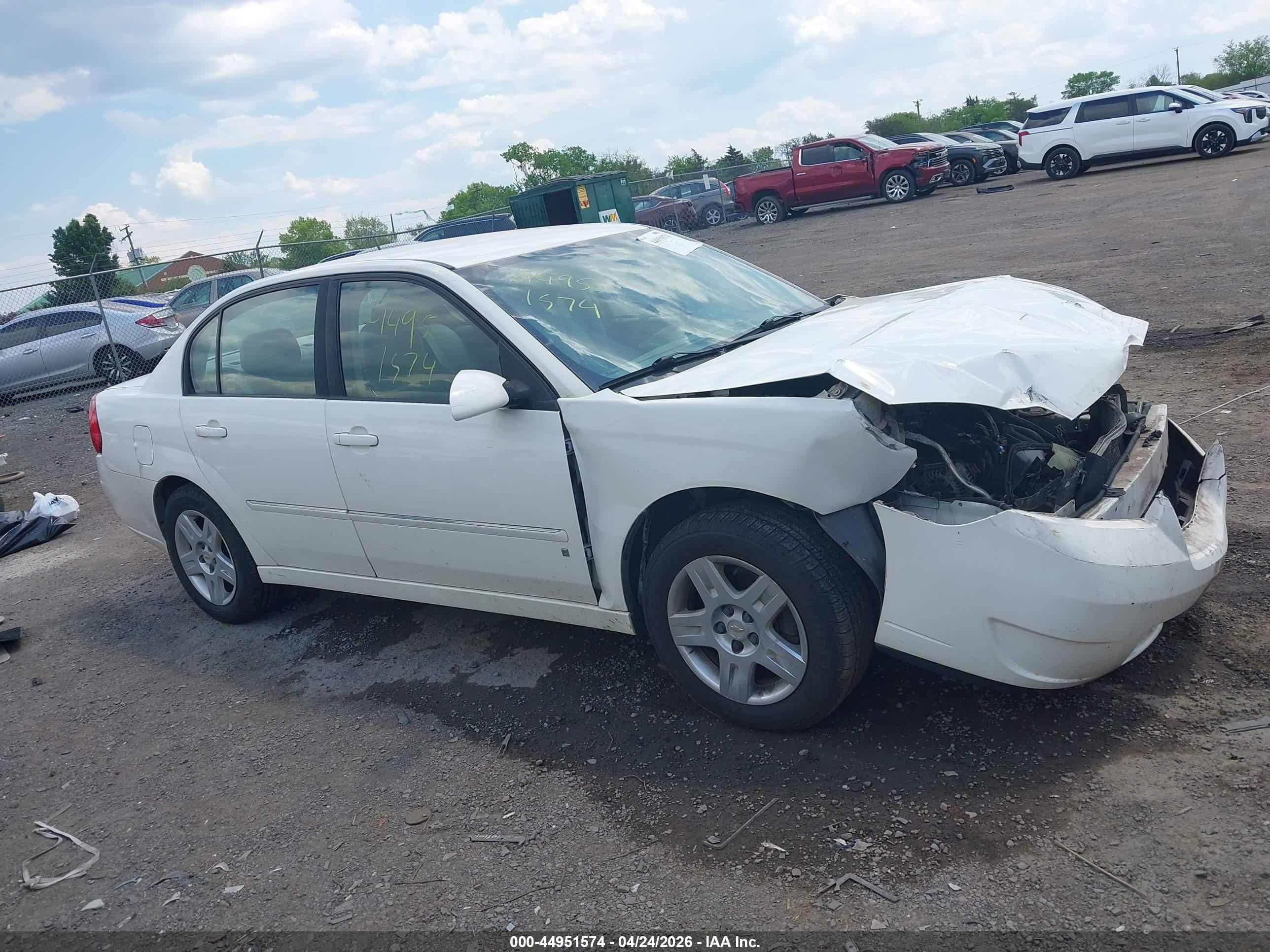 2006 Chevrolet Malibu Lt White vin: 1G1ZT53F56F245614