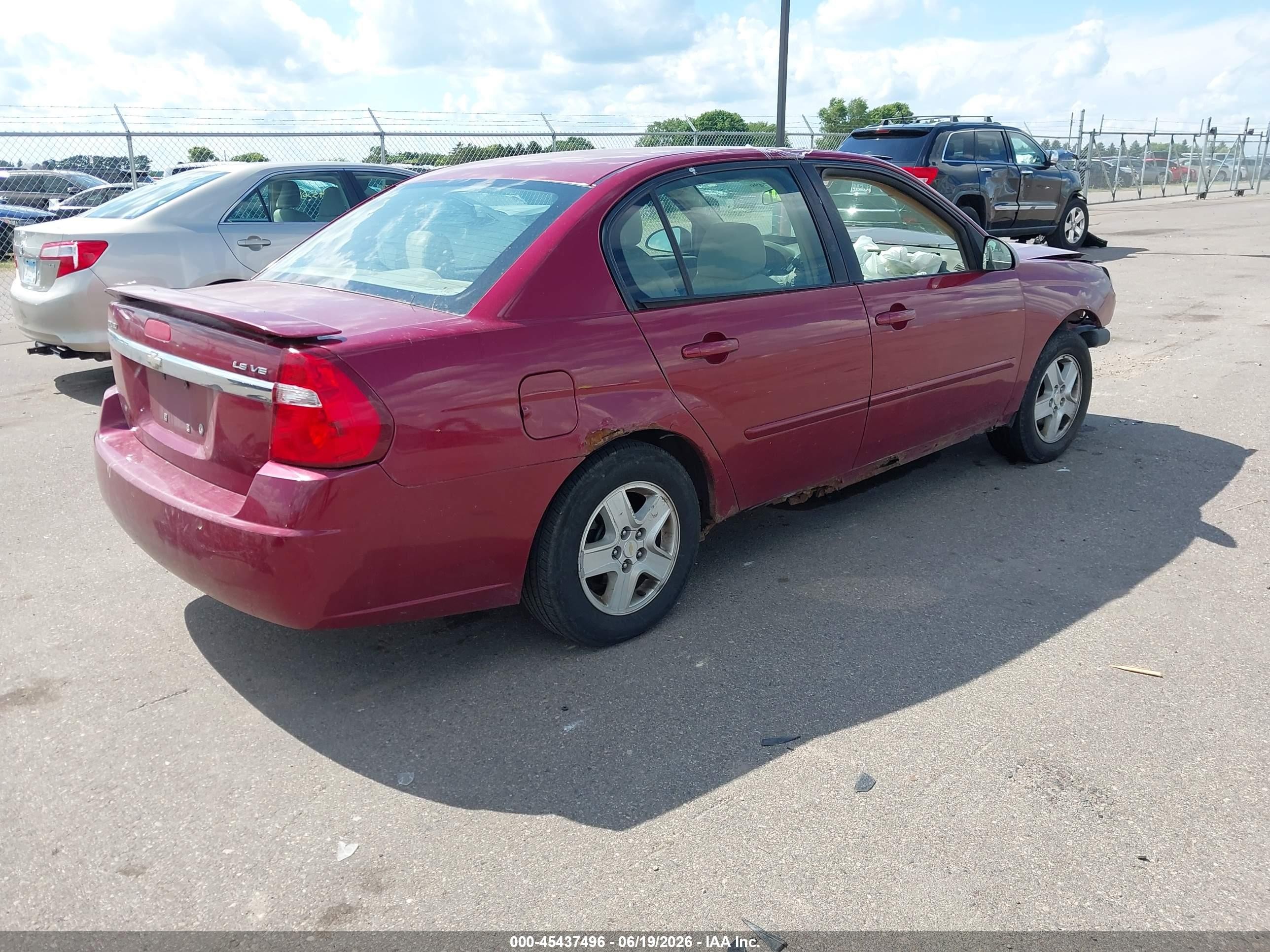 2005 Chevrolet Malibu Ls Red vin: 1G1ZT54815F274381