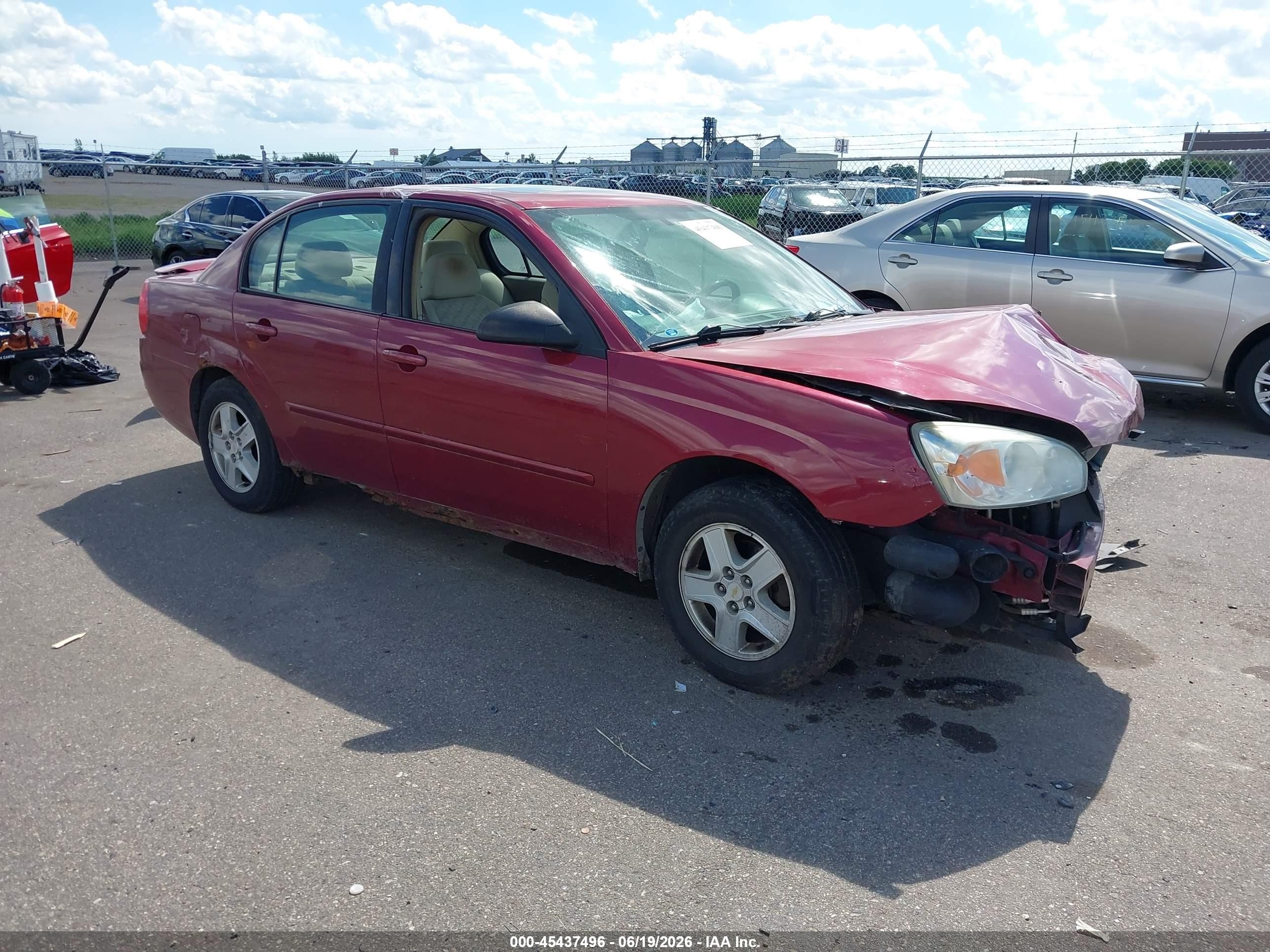 2005 Chevrolet Malibu Ls Red vin: 1G1ZT54815F274381
