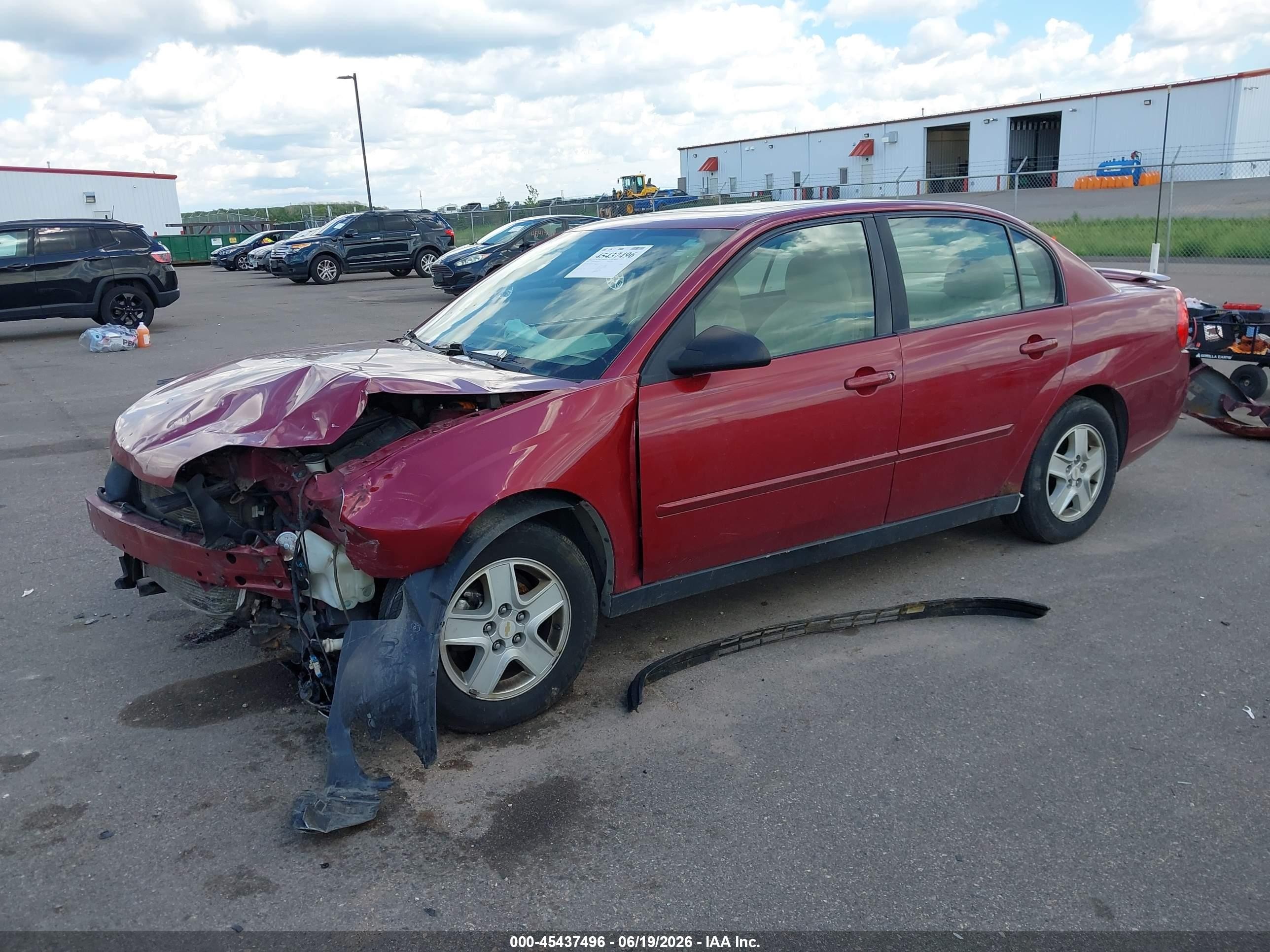 2005 Chevrolet Malibu Ls Red vin: 1G1ZT54815F274381