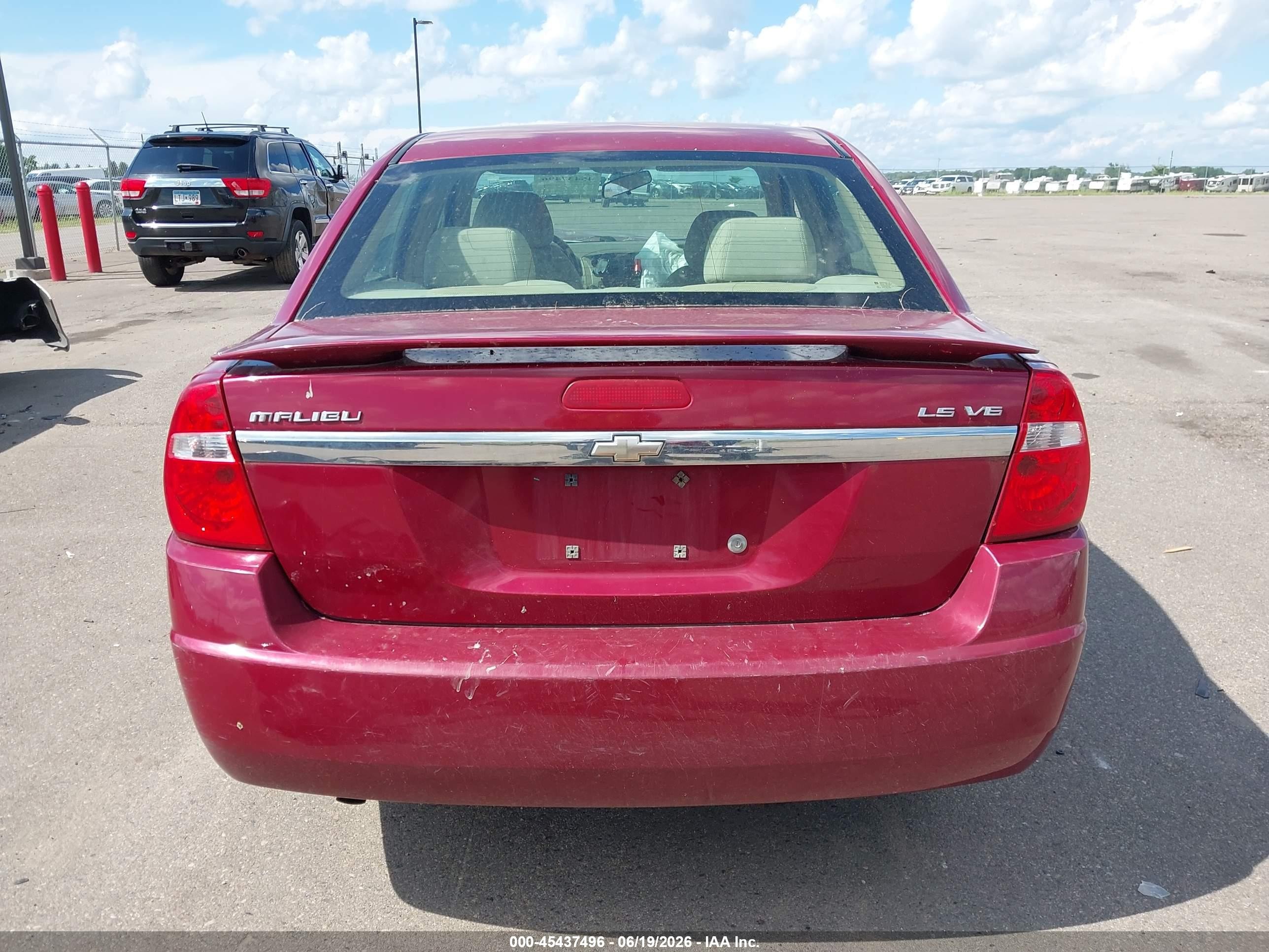 2005 Chevrolet Malibu Ls Red vin: 1G1ZT54815F274381