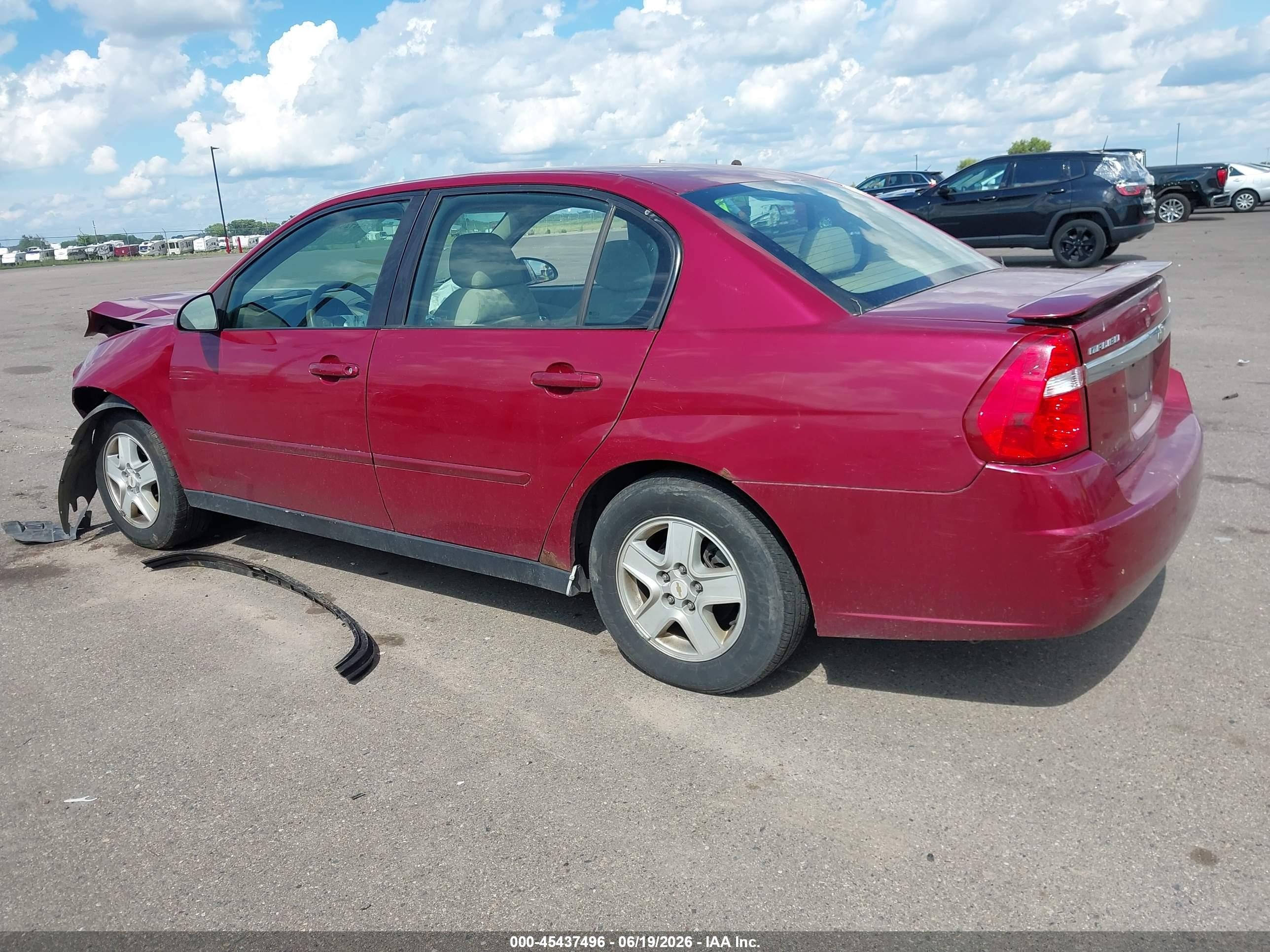 2005 Chevrolet Malibu Ls Red vin: 1G1ZT54815F274381