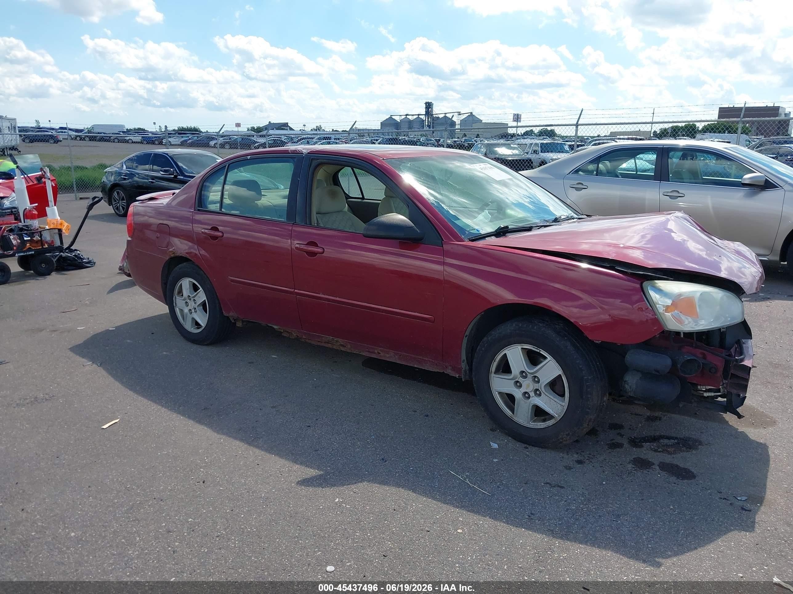 2005 Chevrolet Malibu Ls Red vin: 1G1ZT54815F274381