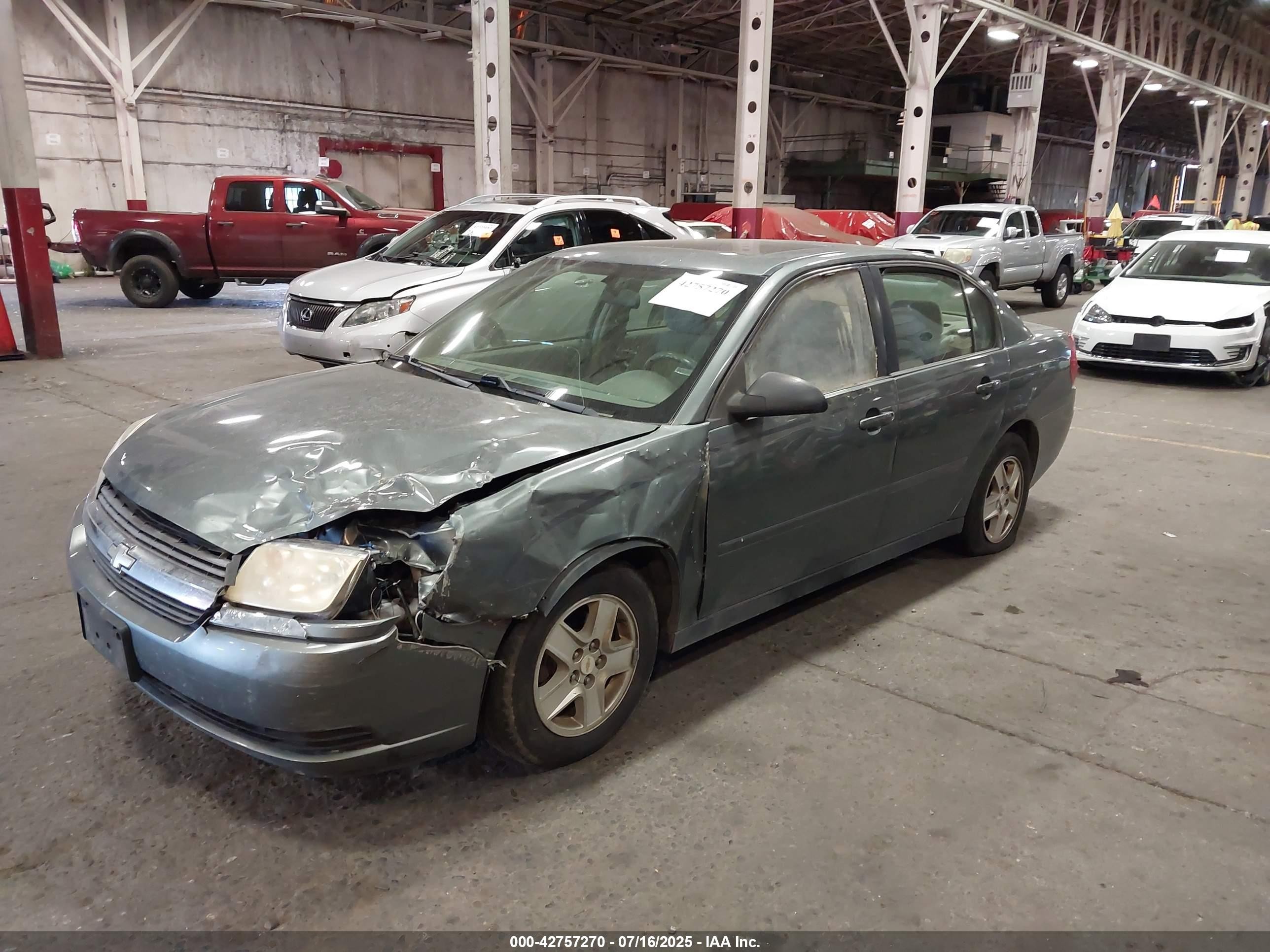 2005 Chevrolet Malibu Ls Green vin: 1G1ZT54815F321750