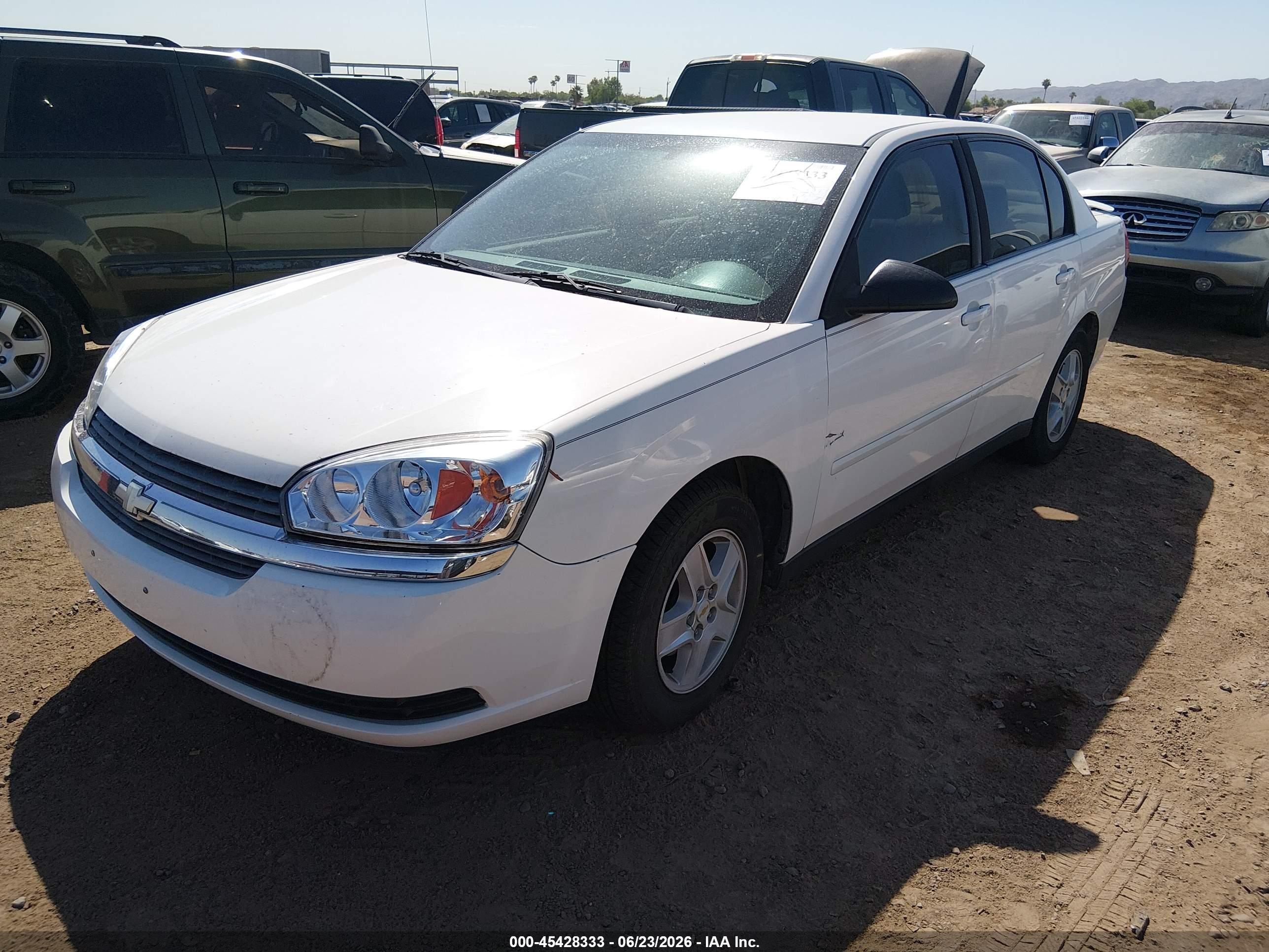2005 Chevrolet Malibu Ls White vin: 1G1ZT54845F213607