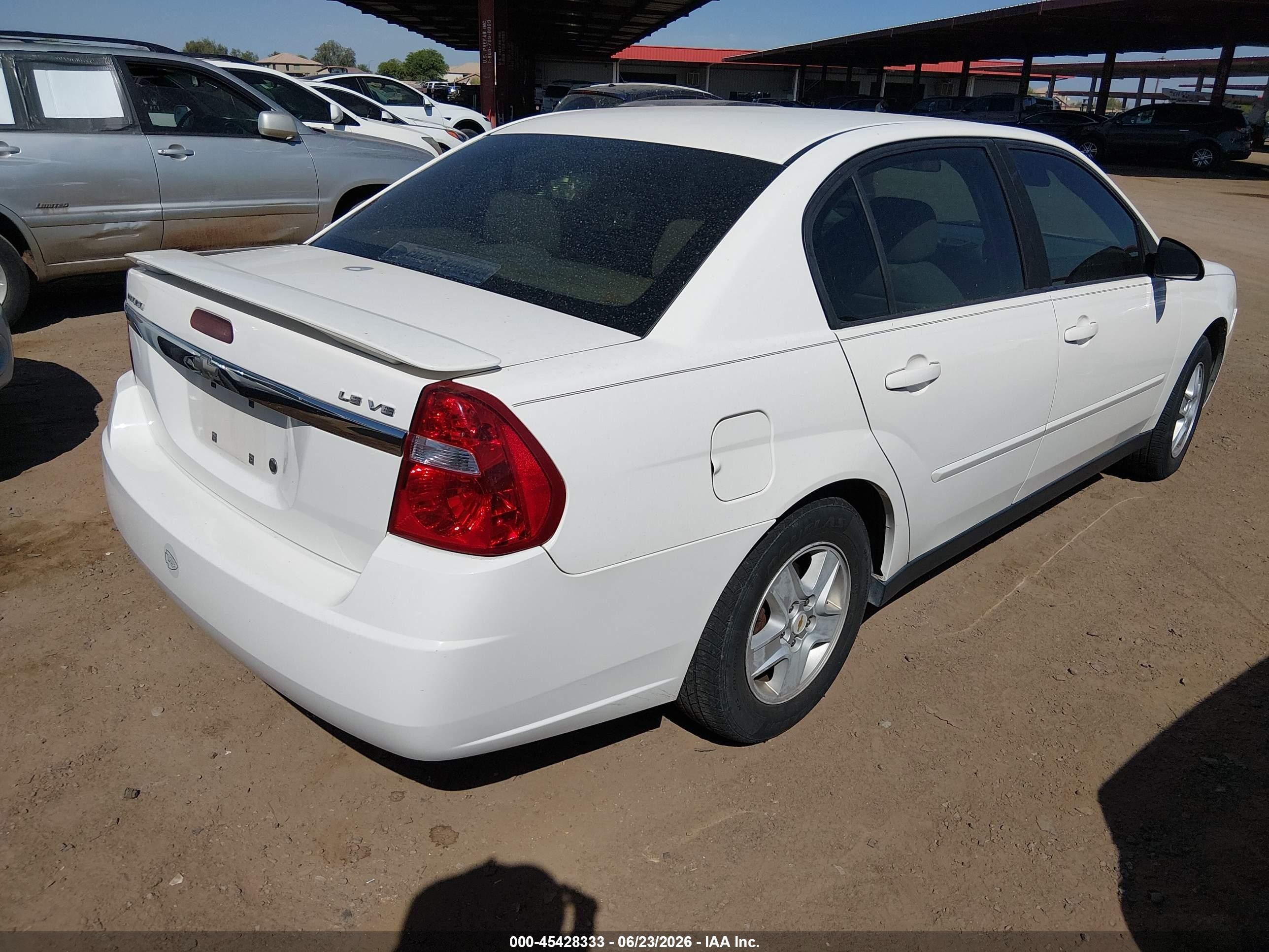 2005 Chevrolet Malibu Ls White vin: 1G1ZT54845F213607