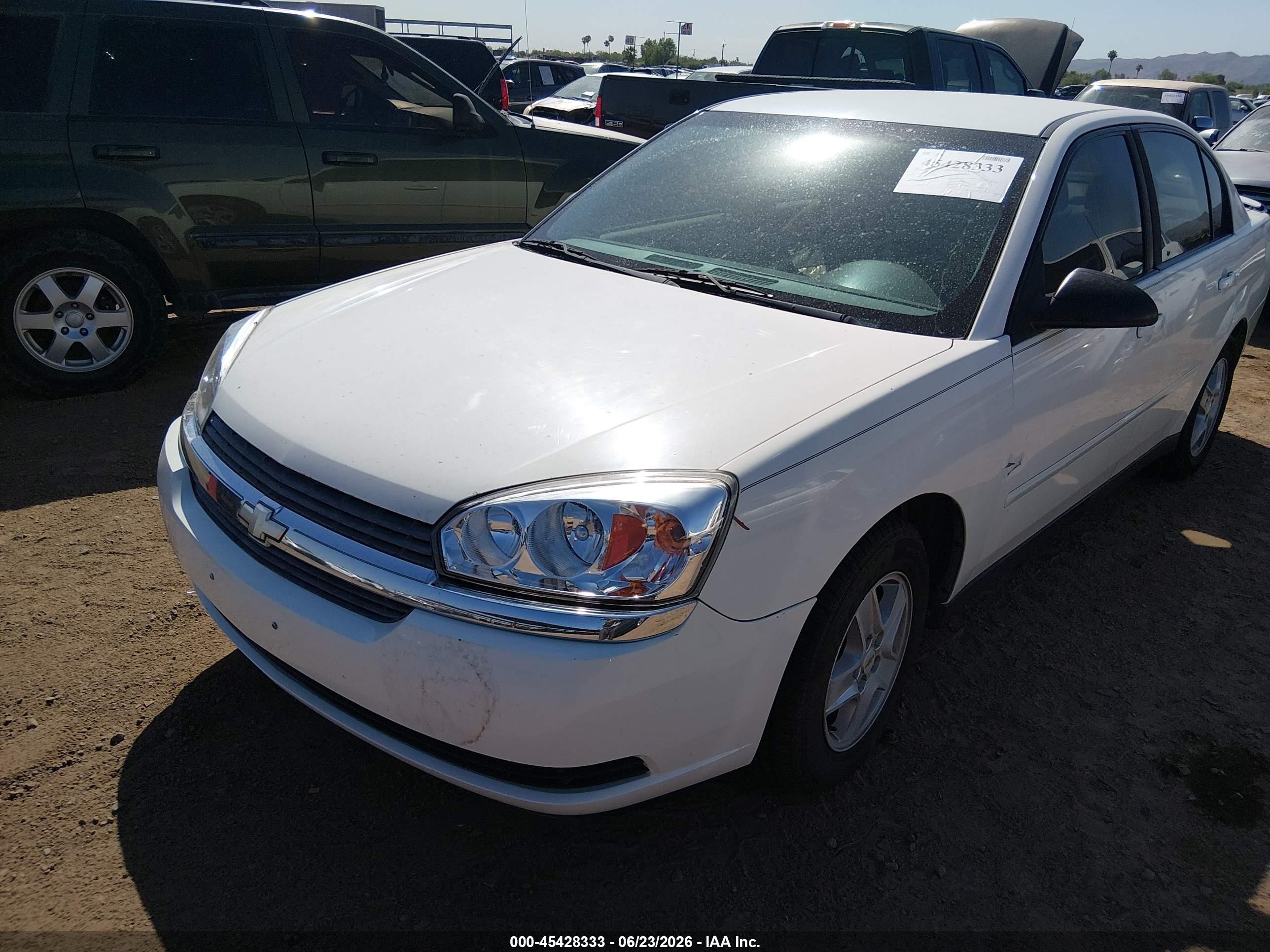 2005 Chevrolet Malibu Ls White vin: 1G1ZT54845F213607