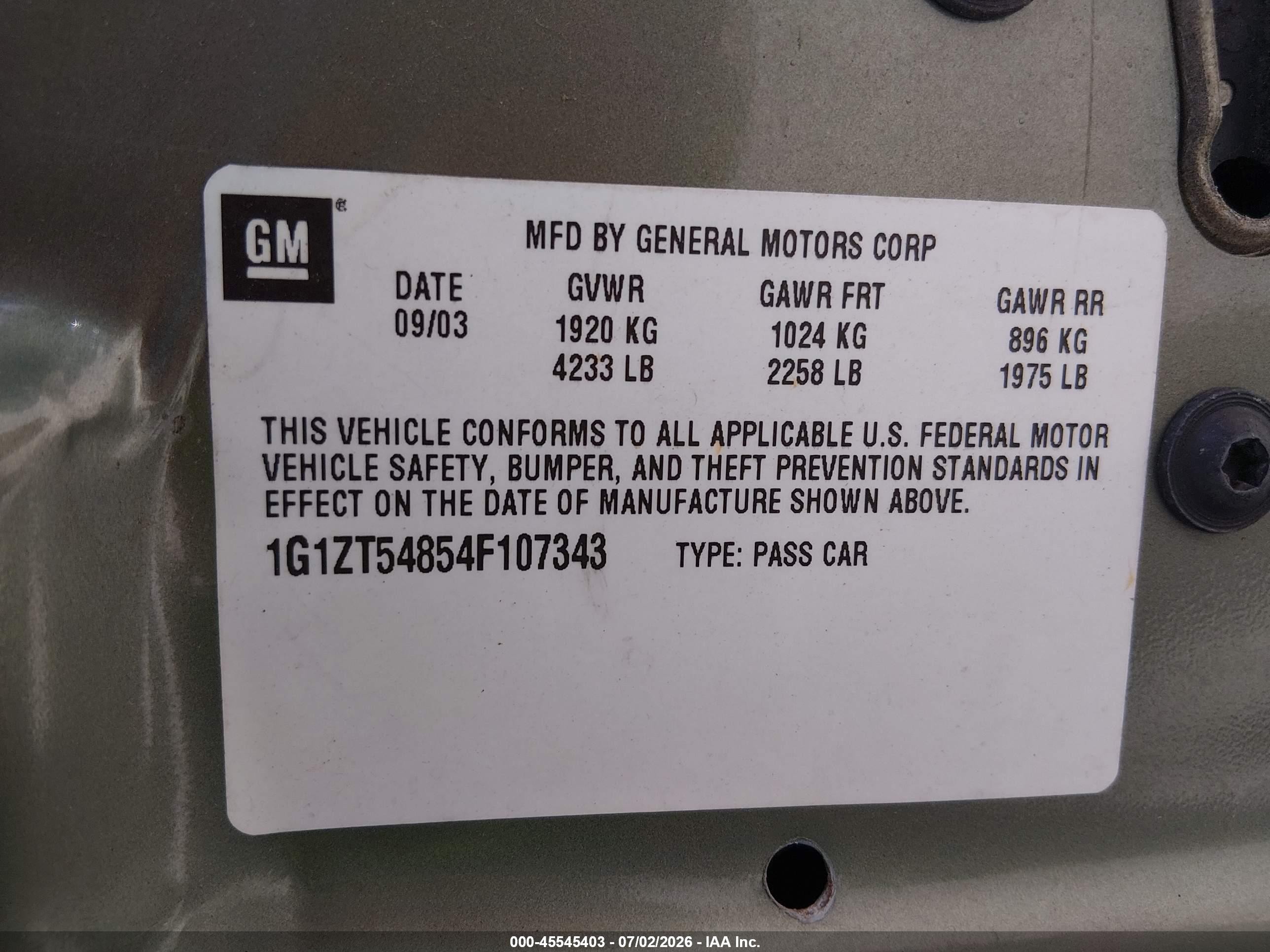 2004 Chevrolet Malibu Ls Green vin: 1G1ZT54854F107343