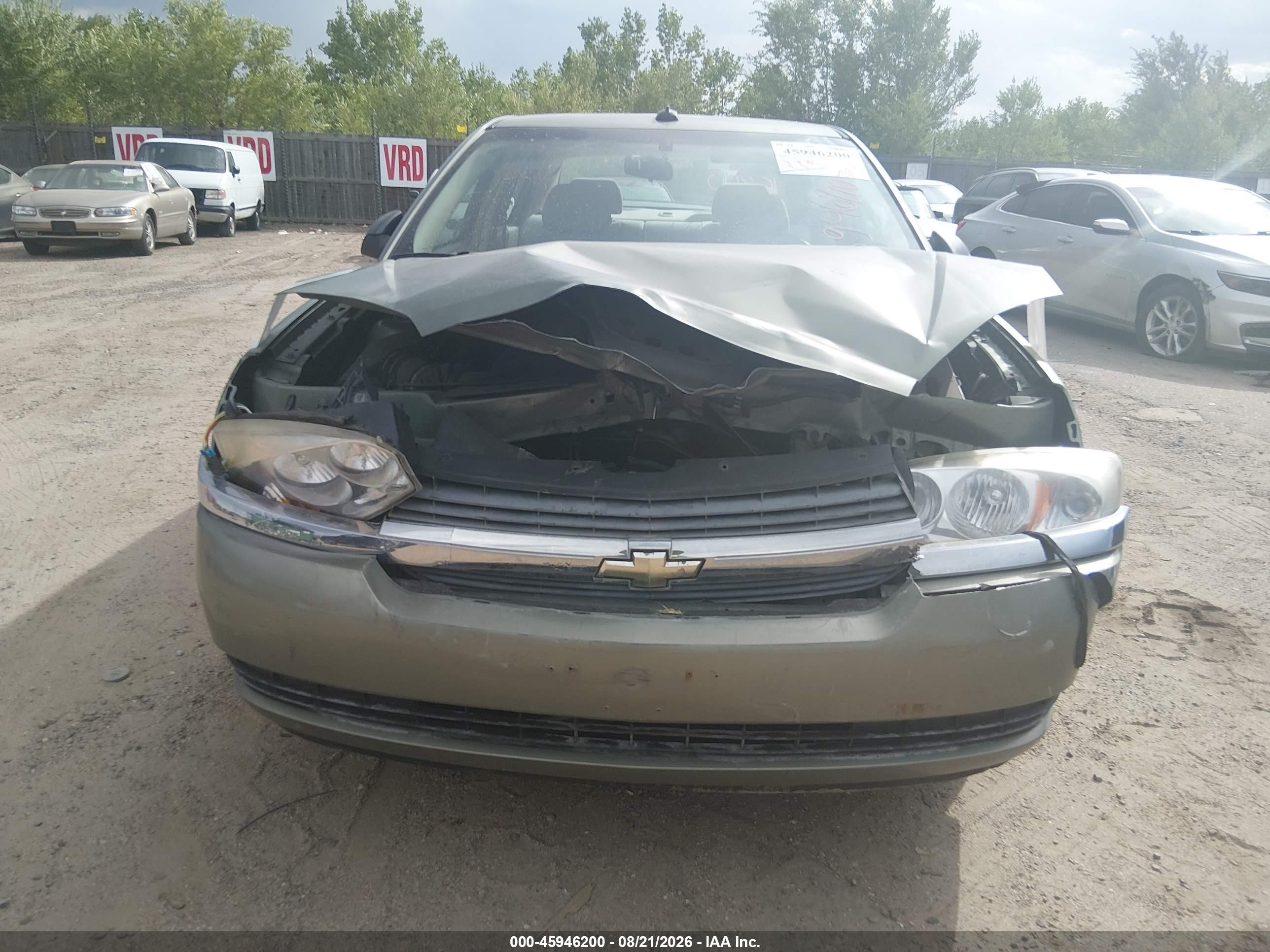 2005 Chevrolet Malibu Ls Green vin: 1G1ZT54855F288901