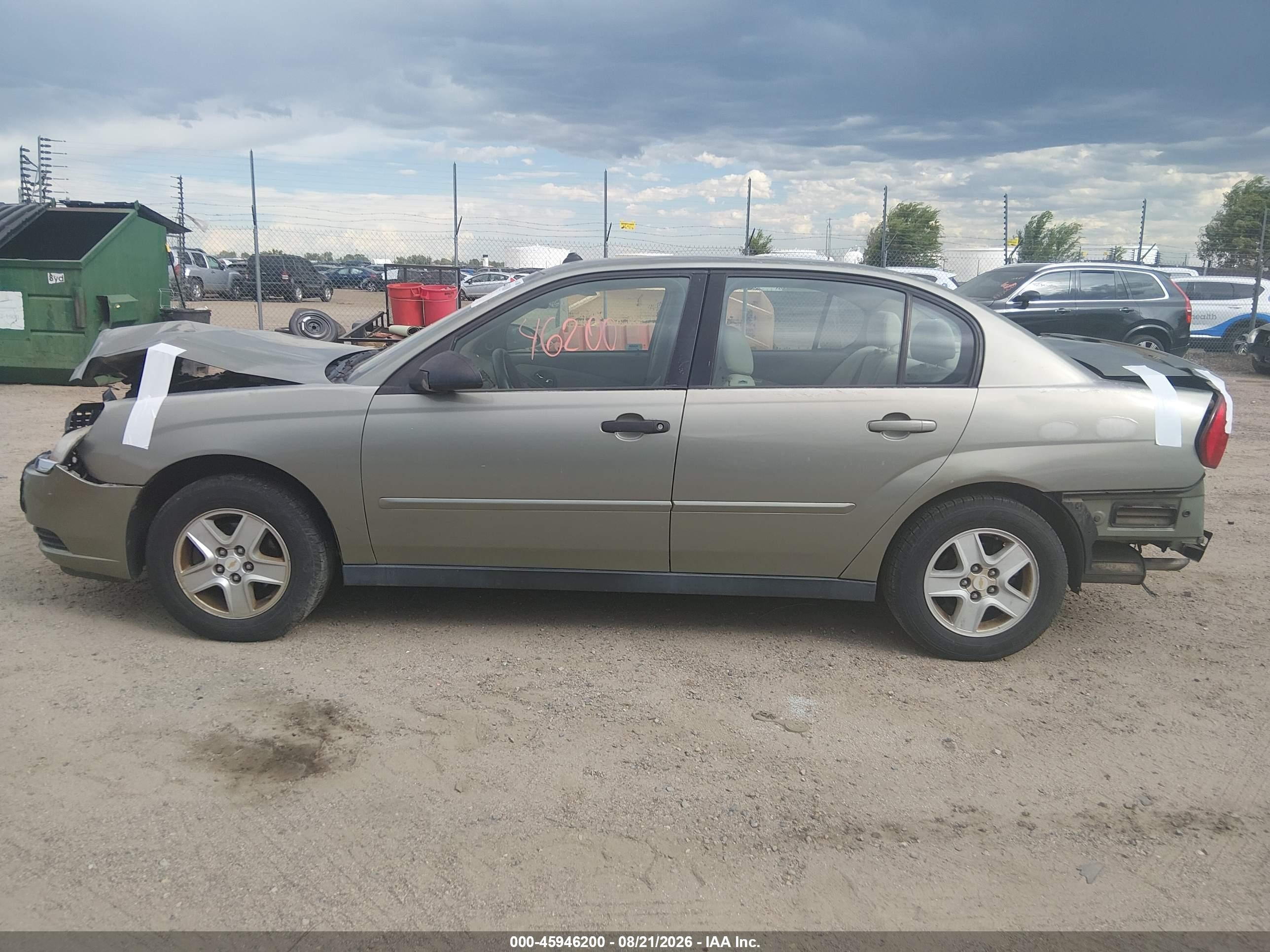 2005 Chevrolet Malibu Ls Green vin: 1G1ZT54855F288901