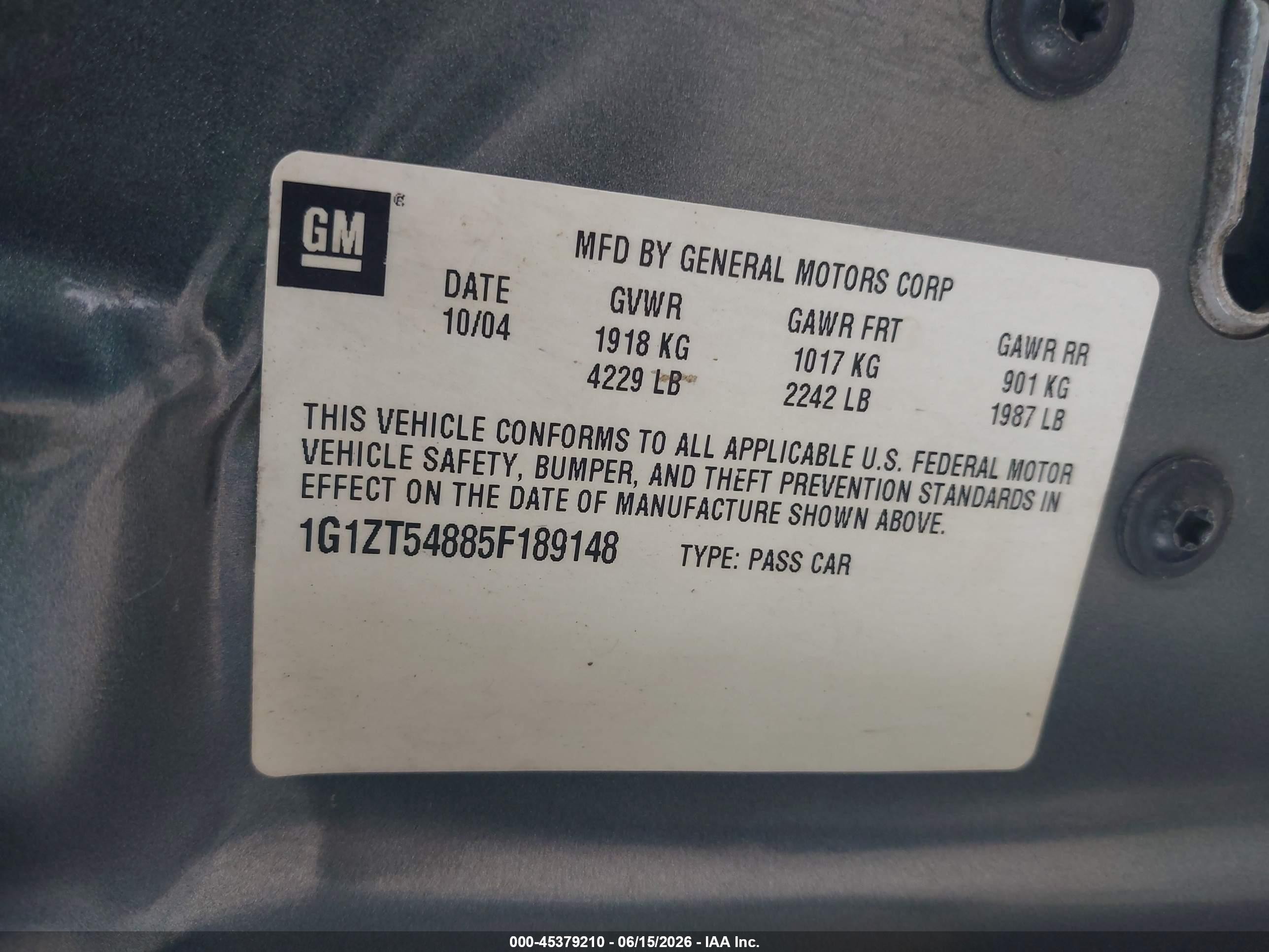 2005 Chevrolet Malibu Ls Серый vin: 1G1ZT54885F189148