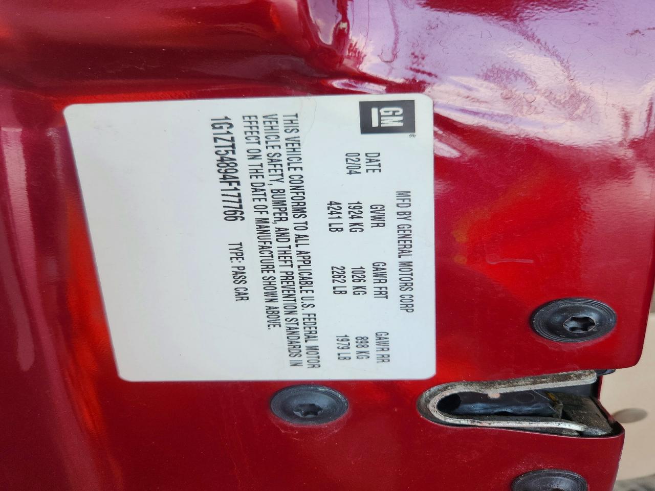 2004 Chevrolet Malibu Ls Красный vin: 1G1ZT54894F177766
