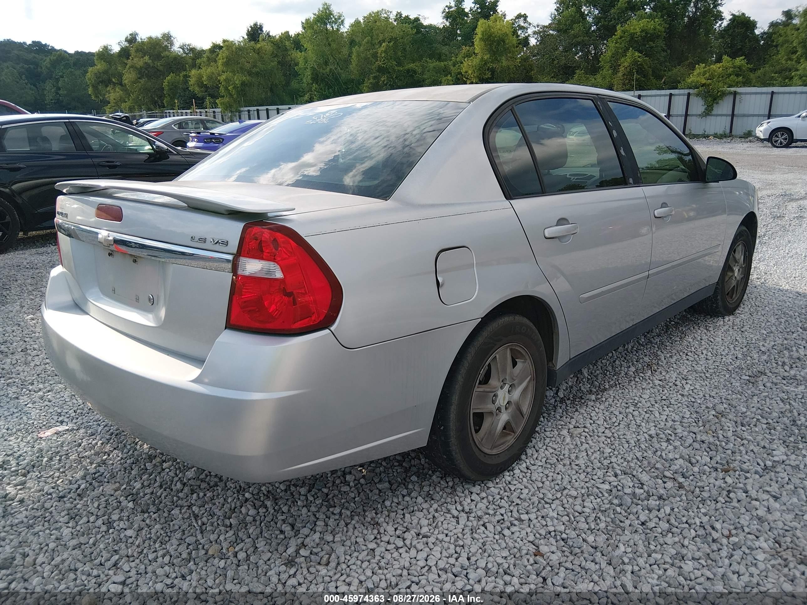 2005 Chevrolet Malibu Ls Silver vin: 1G1ZT54895F231911