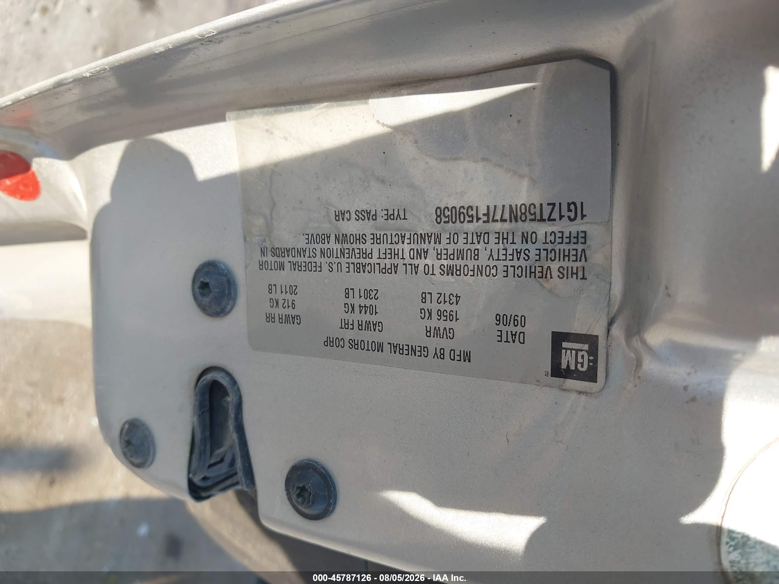 2007 Chevrolet Malibu Lt W/2lt Серебряный vin: 1G1ZT58N77F159058