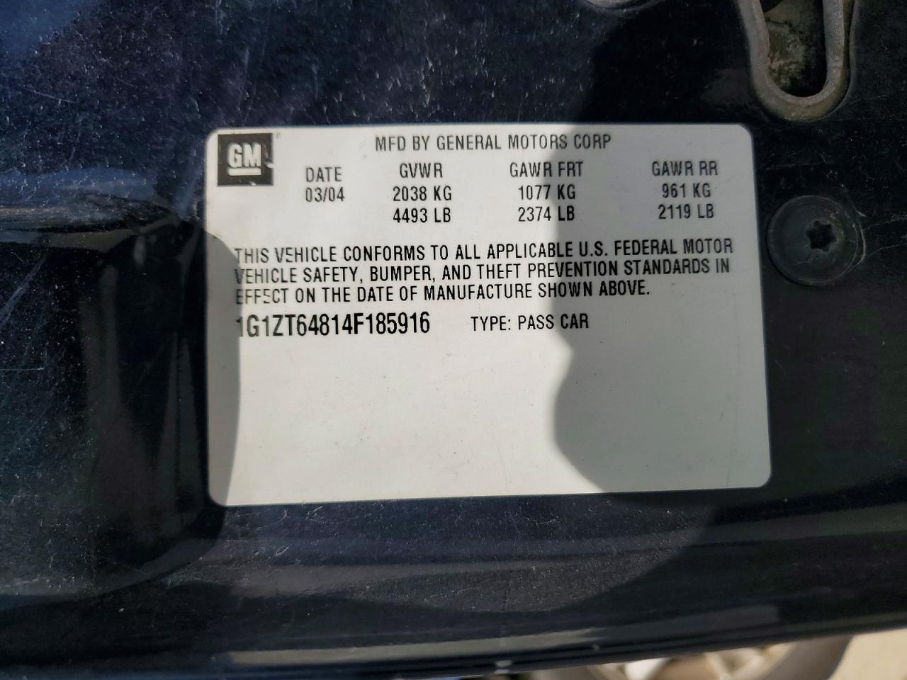2004 Chevrolet Malibu Maxx Ls Blue vin: 1G1ZT64814F185916