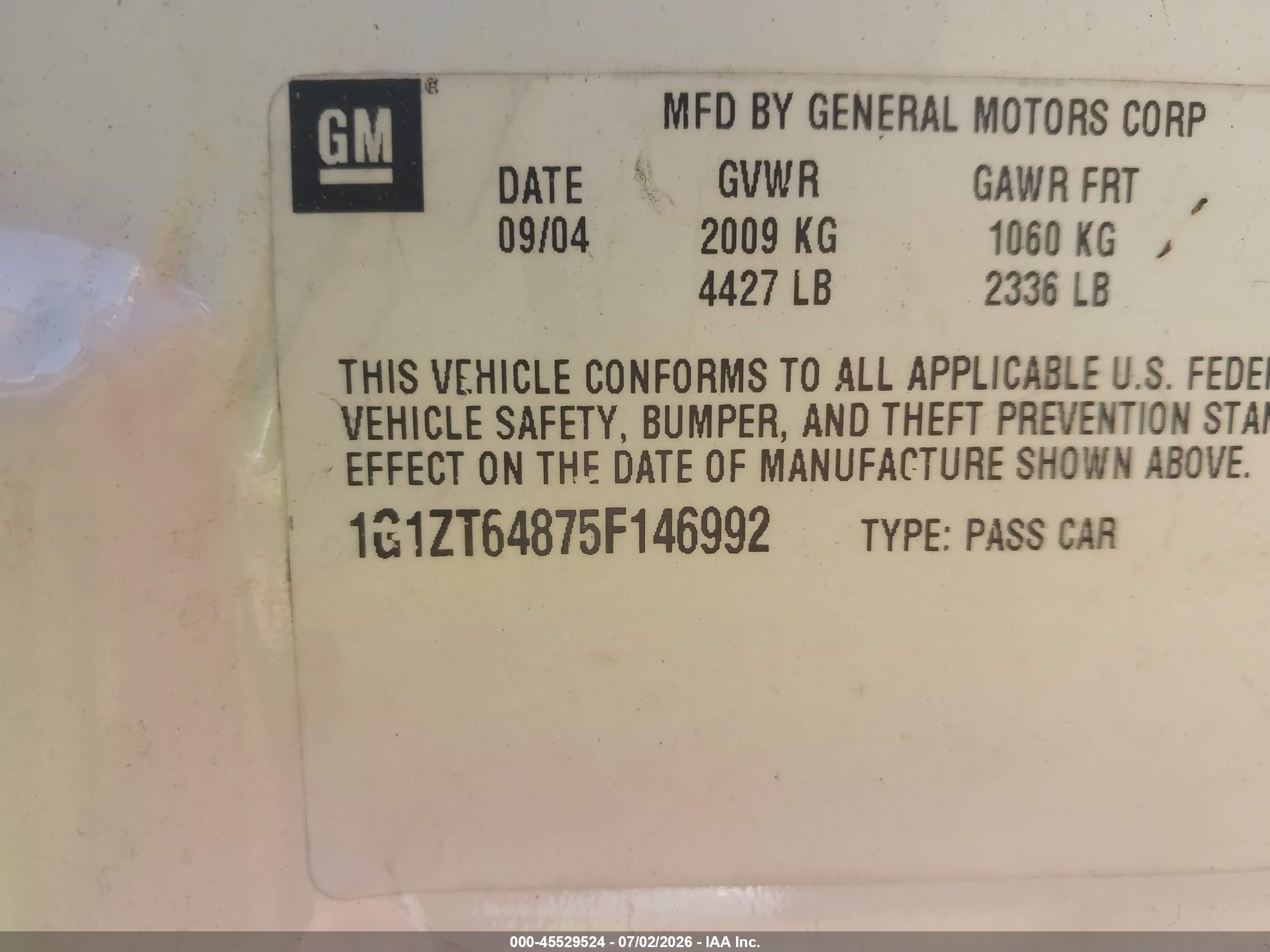 2005 Chevrolet Malibu Maxx Ls White vin: 1G1ZT64875F146992