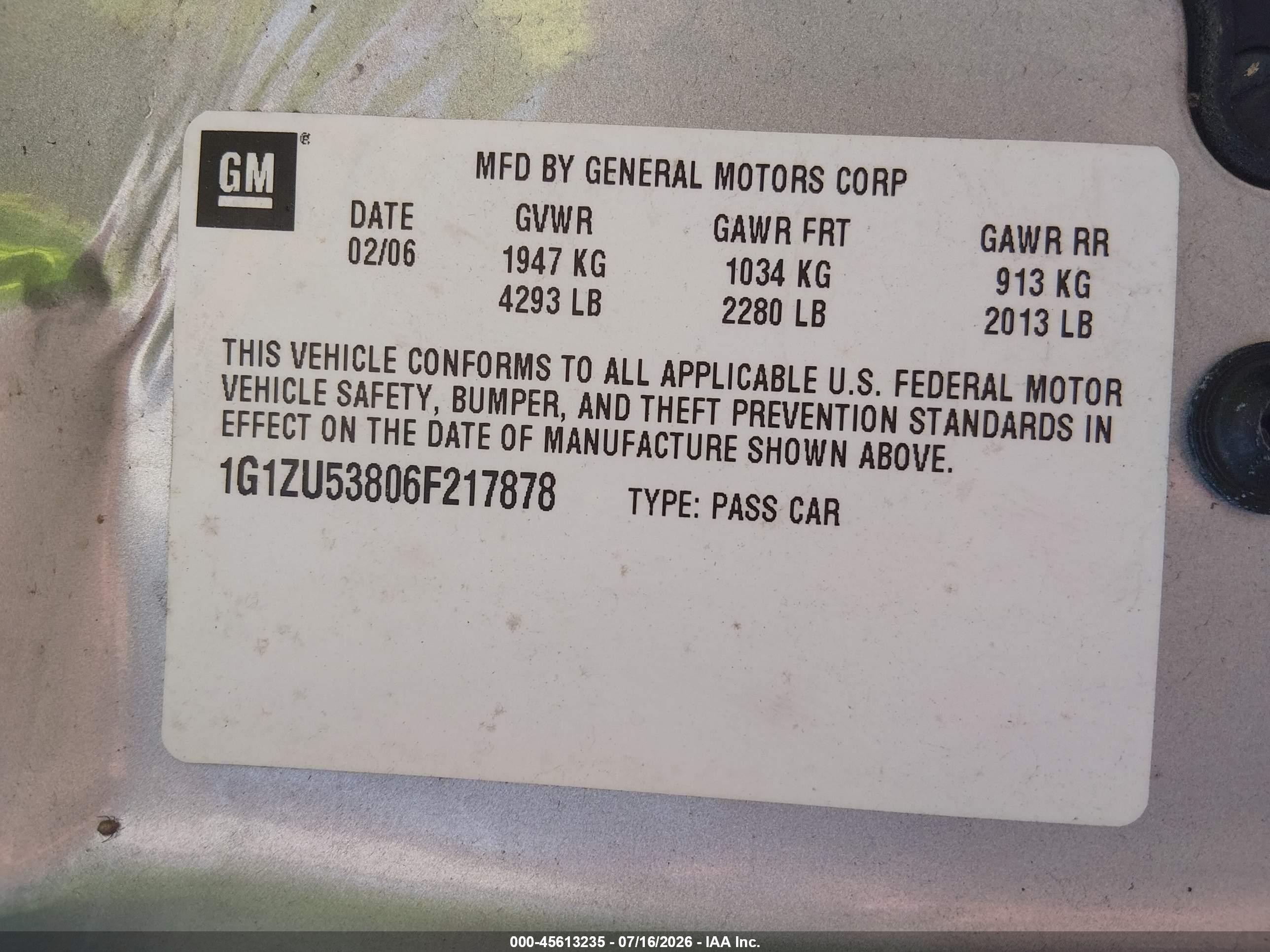 2006 Chevrolet Malibu Ltz Silver vin: 1G1ZU53806F217878