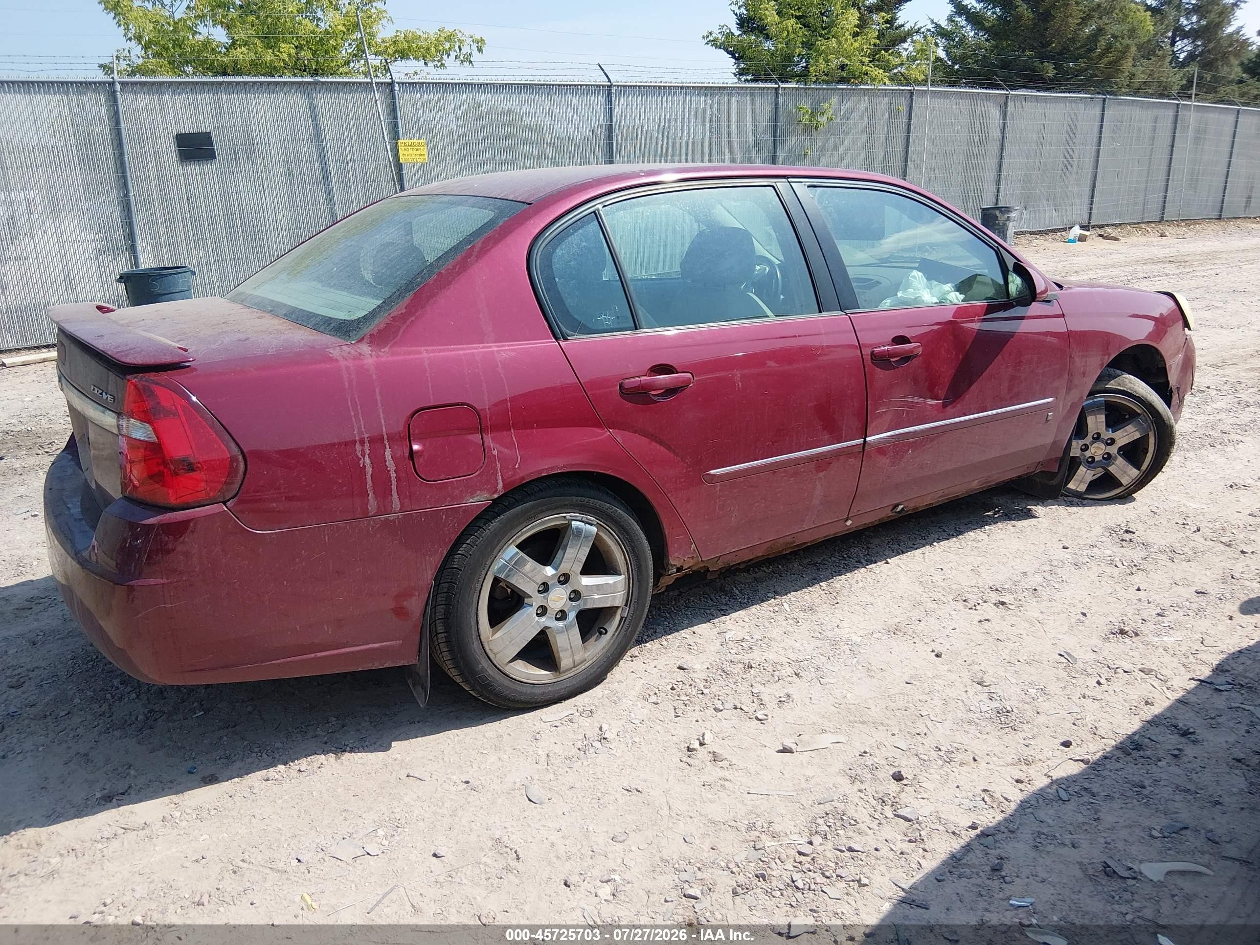 2006 Chevrolet Malibu Ltz Maroon vin: 1G1ZU53896F131677