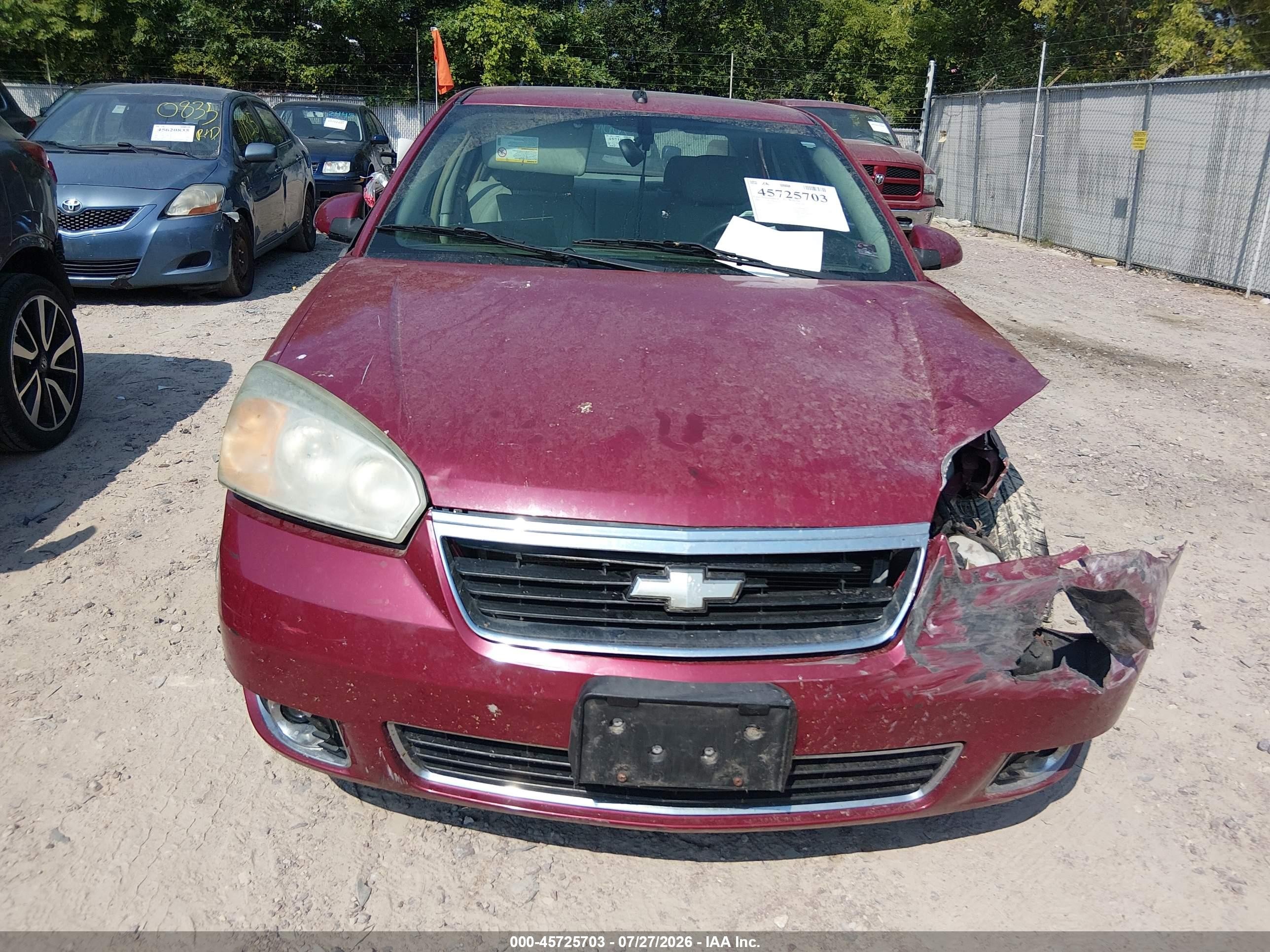 2006 Chevrolet Malibu Ltz Maroon vin: 1G1ZU53896F131677