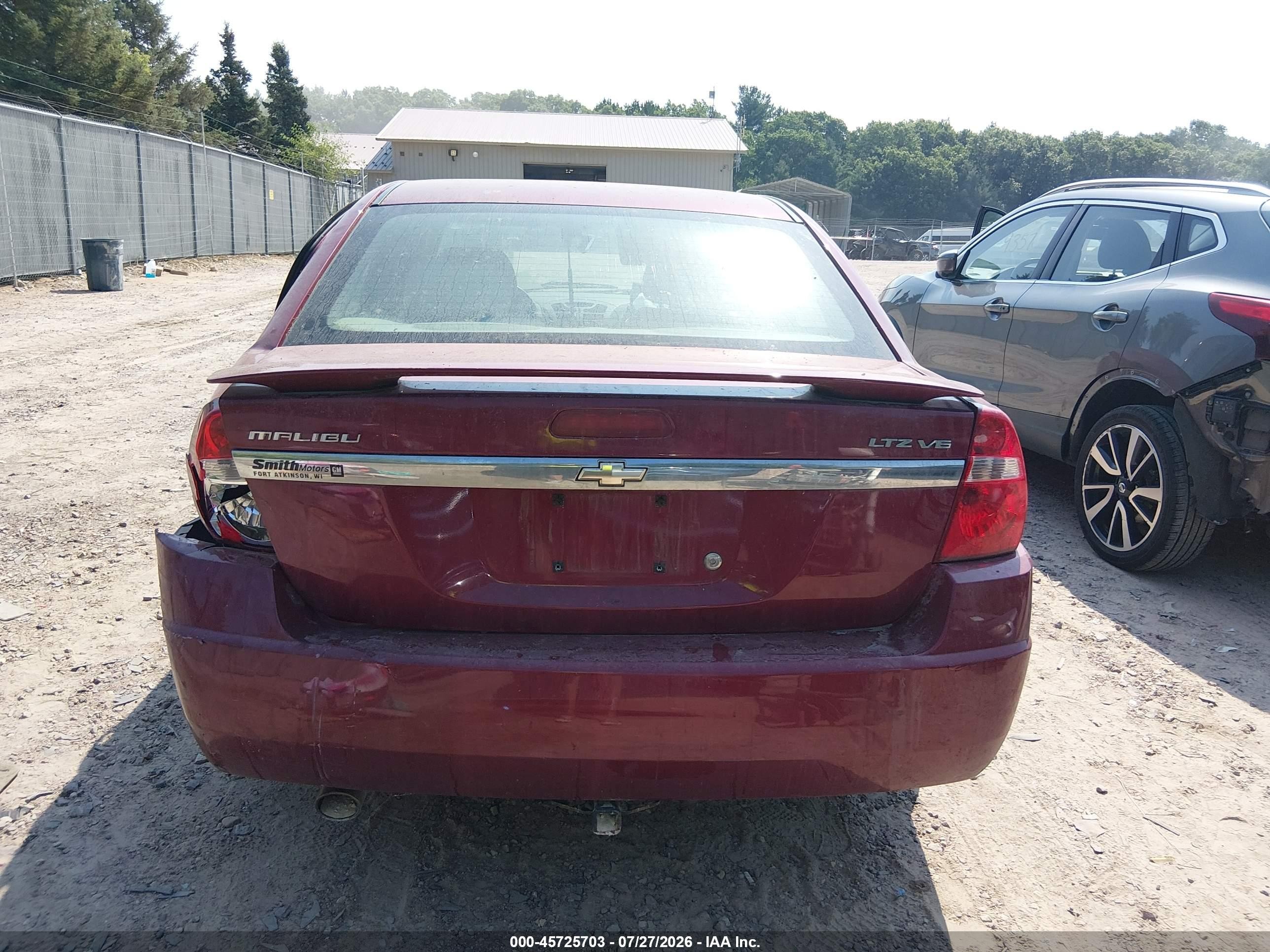 2006 Chevrolet Malibu Ltz Maroon vin: 1G1ZU53896F131677
