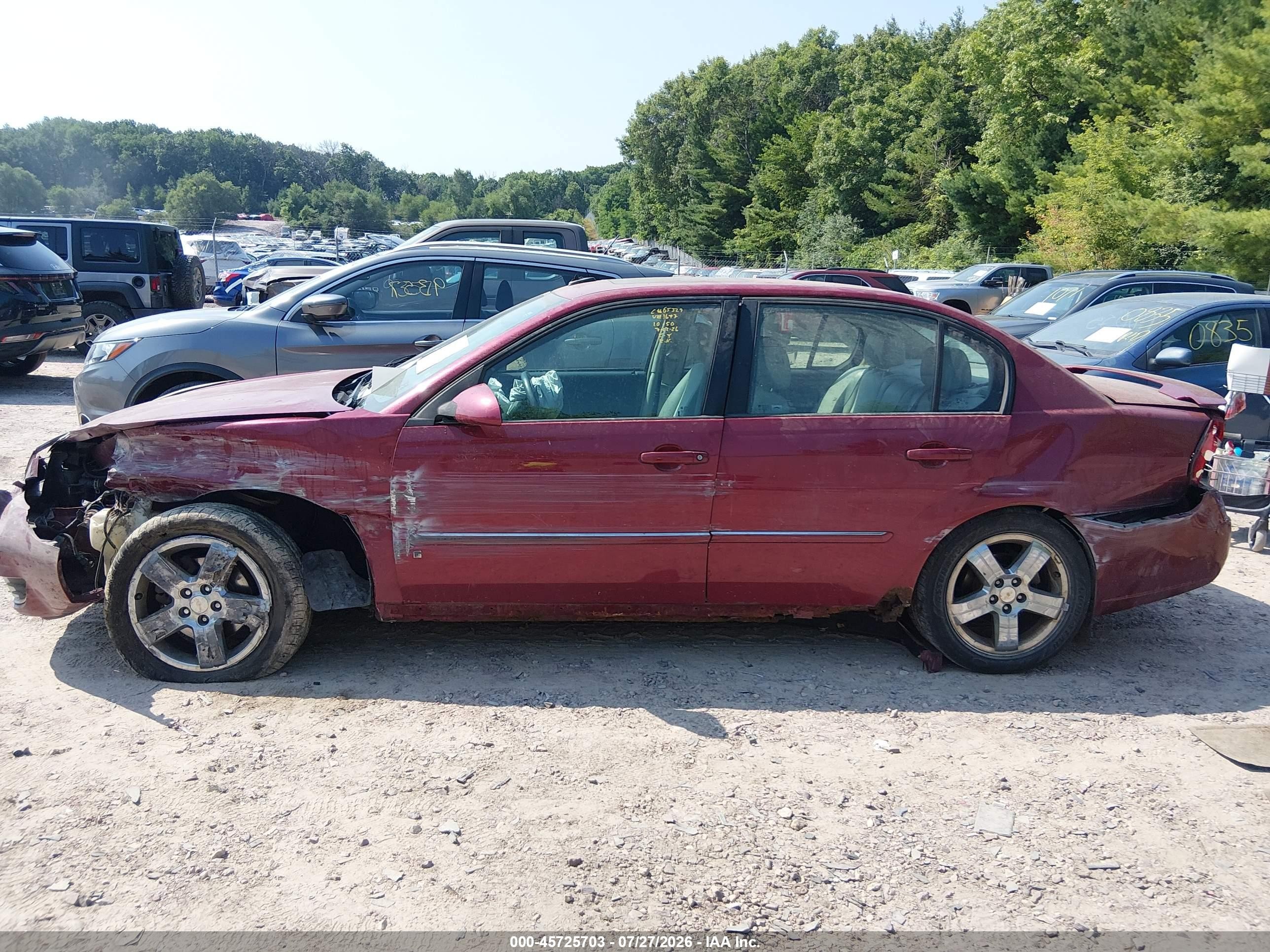 2006 Chevrolet Malibu Ltz Maroon vin: 1G1ZU53896F131677