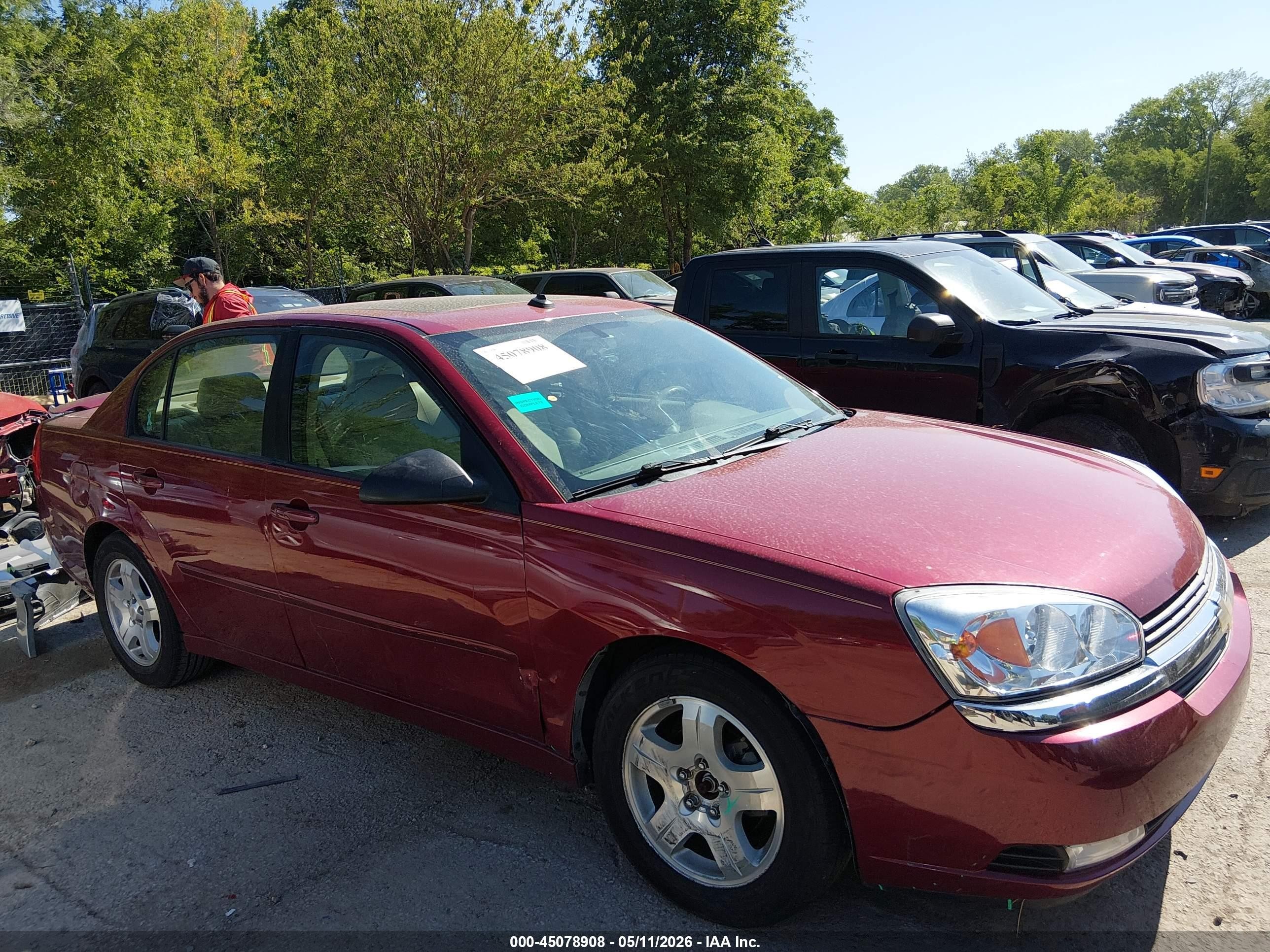2005 Chevrolet Malibu Lt Темно-бордовый vin: 1G1ZU54825F141061