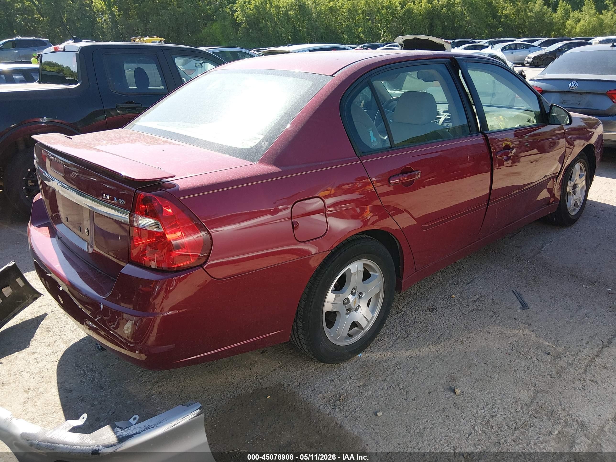 2005 Chevrolet Malibu Lt Темно-бордовый vin: 1G1ZU54825F141061