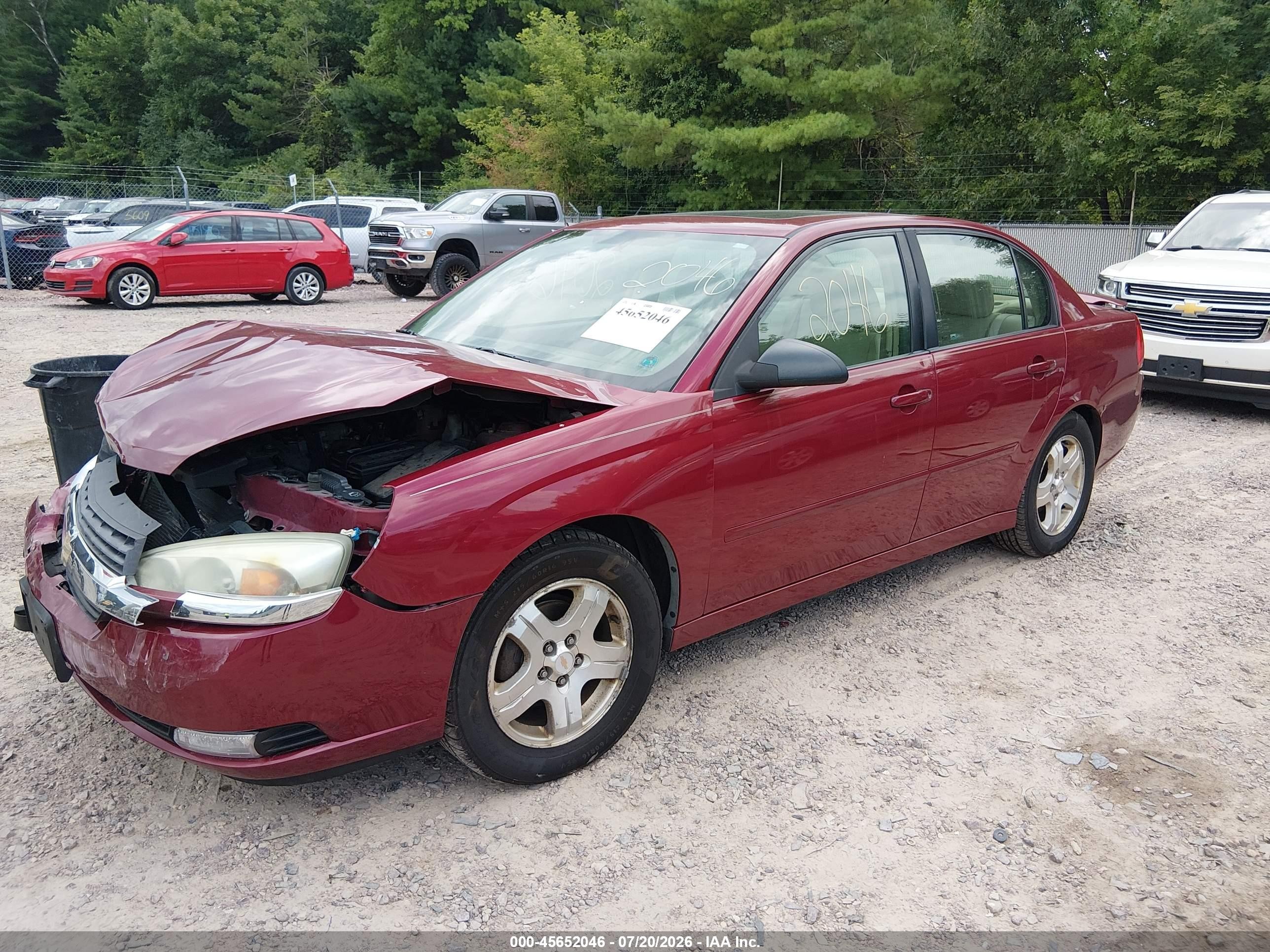 2004 Chevrolet Malibu Lt Бордовый vin: 1G1ZU54854f188227