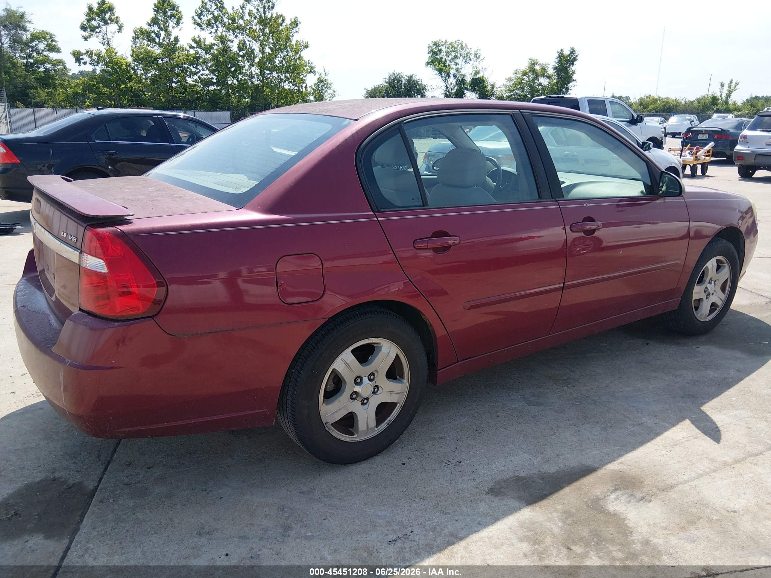 2005 Chevrolet Malibu Lt Red vin: 1G1ZU54865F102974