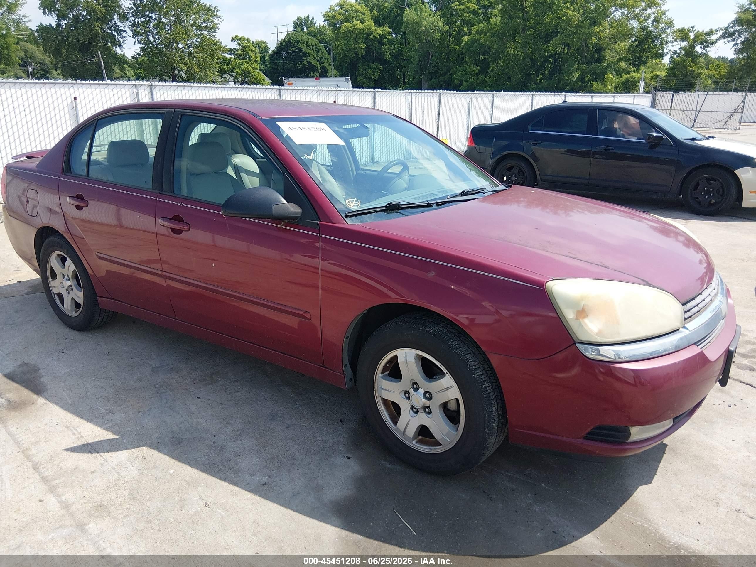 2005 Chevrolet Malibu Lt Red vin: 1G1ZU54865F102974