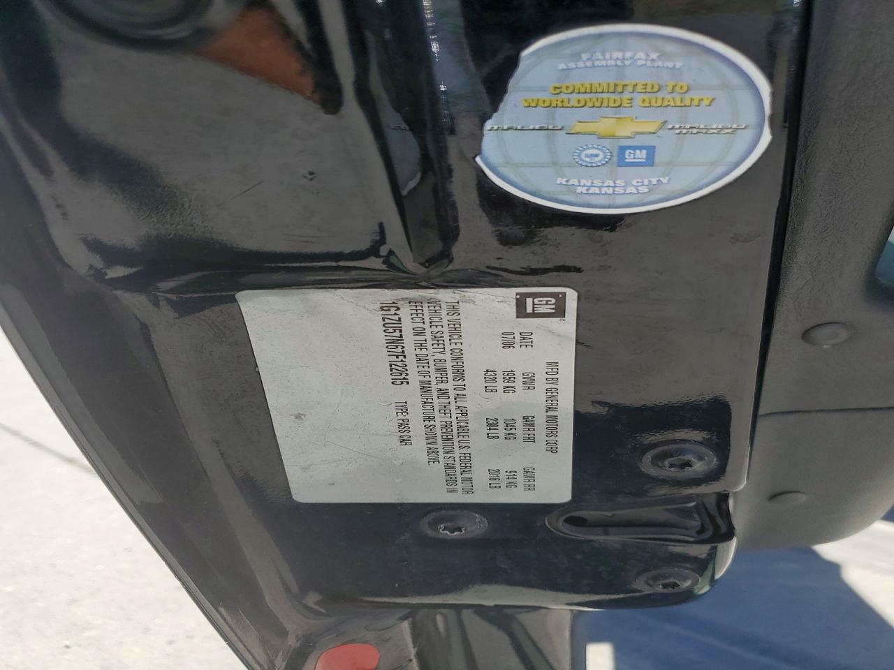 2007 Chevrolet Malibu Ltz Черный vin: 1G1ZU57N67F122615