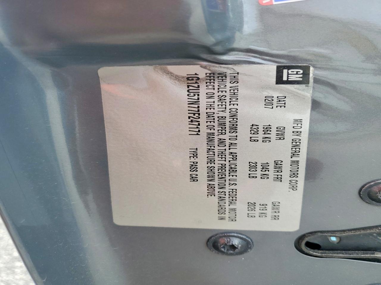2007 Chevrolet Malibu Ltz Gray vin: 1G1ZU57N77F247171