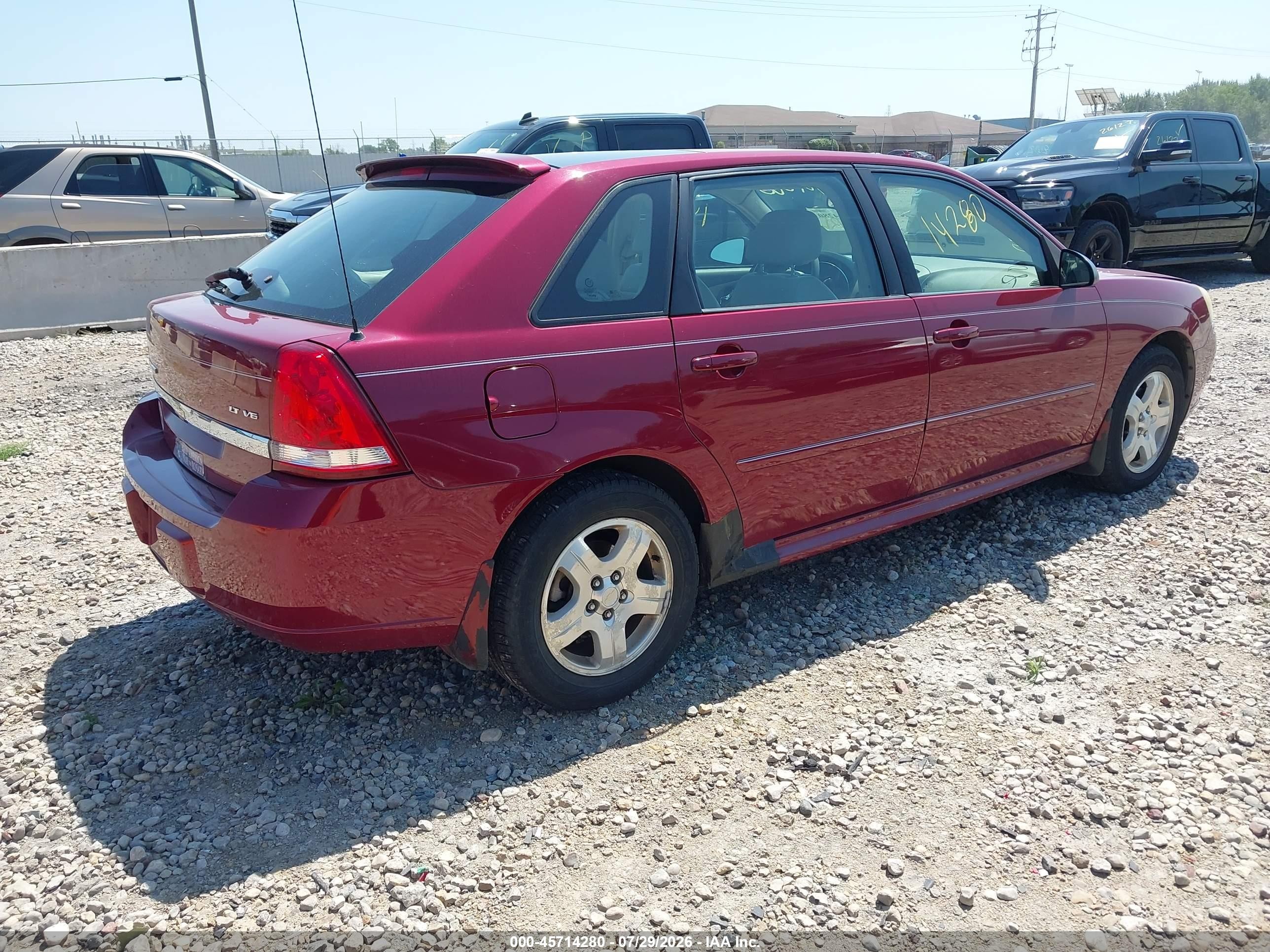 2005 Chevrolet Malibu Maxx Lt Burgundy vin: 1G1ZU64825F105361