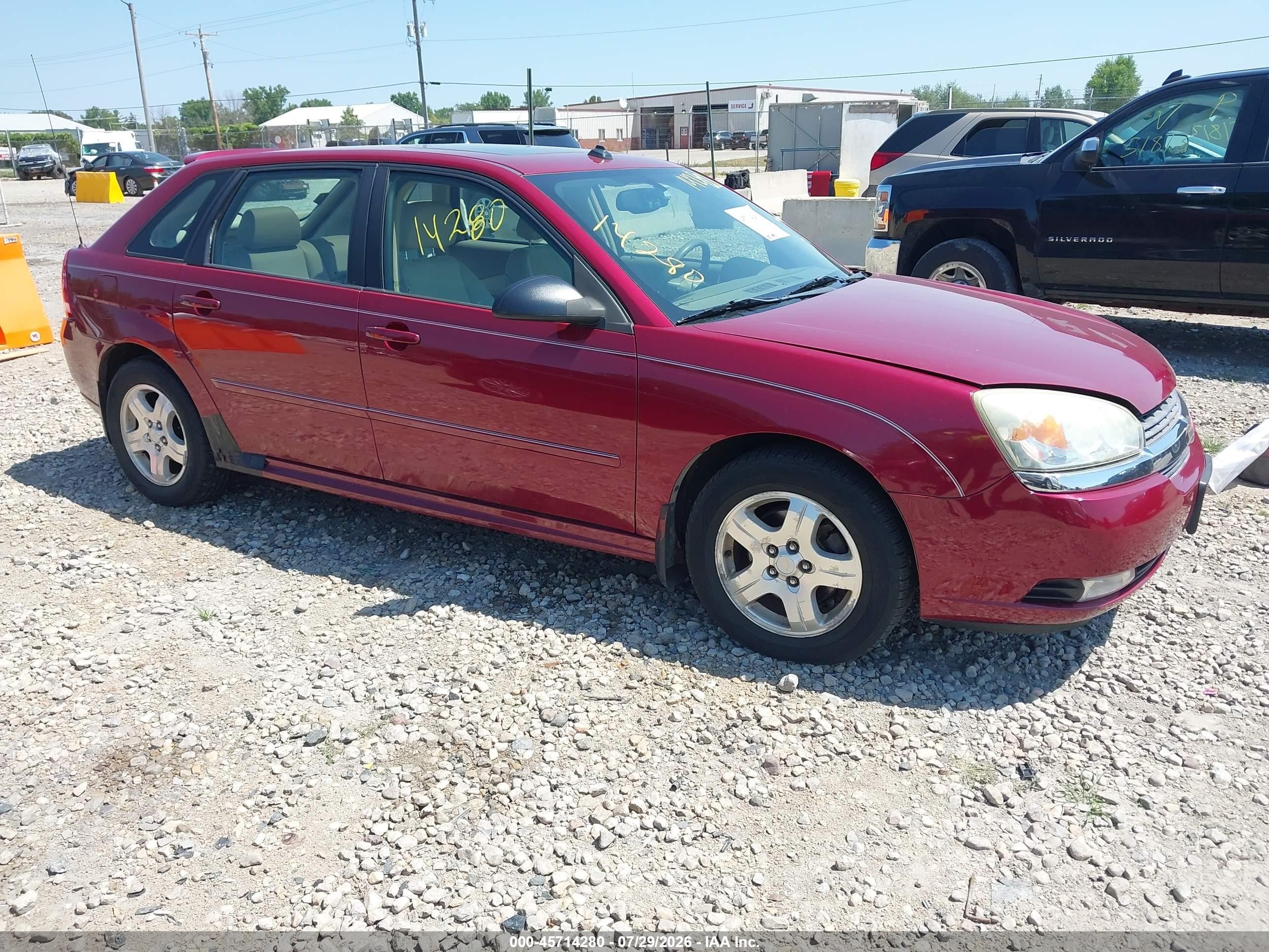 2005 Chevrolet Malibu Maxx Lt Burgundy vin: 1G1ZU64825F105361